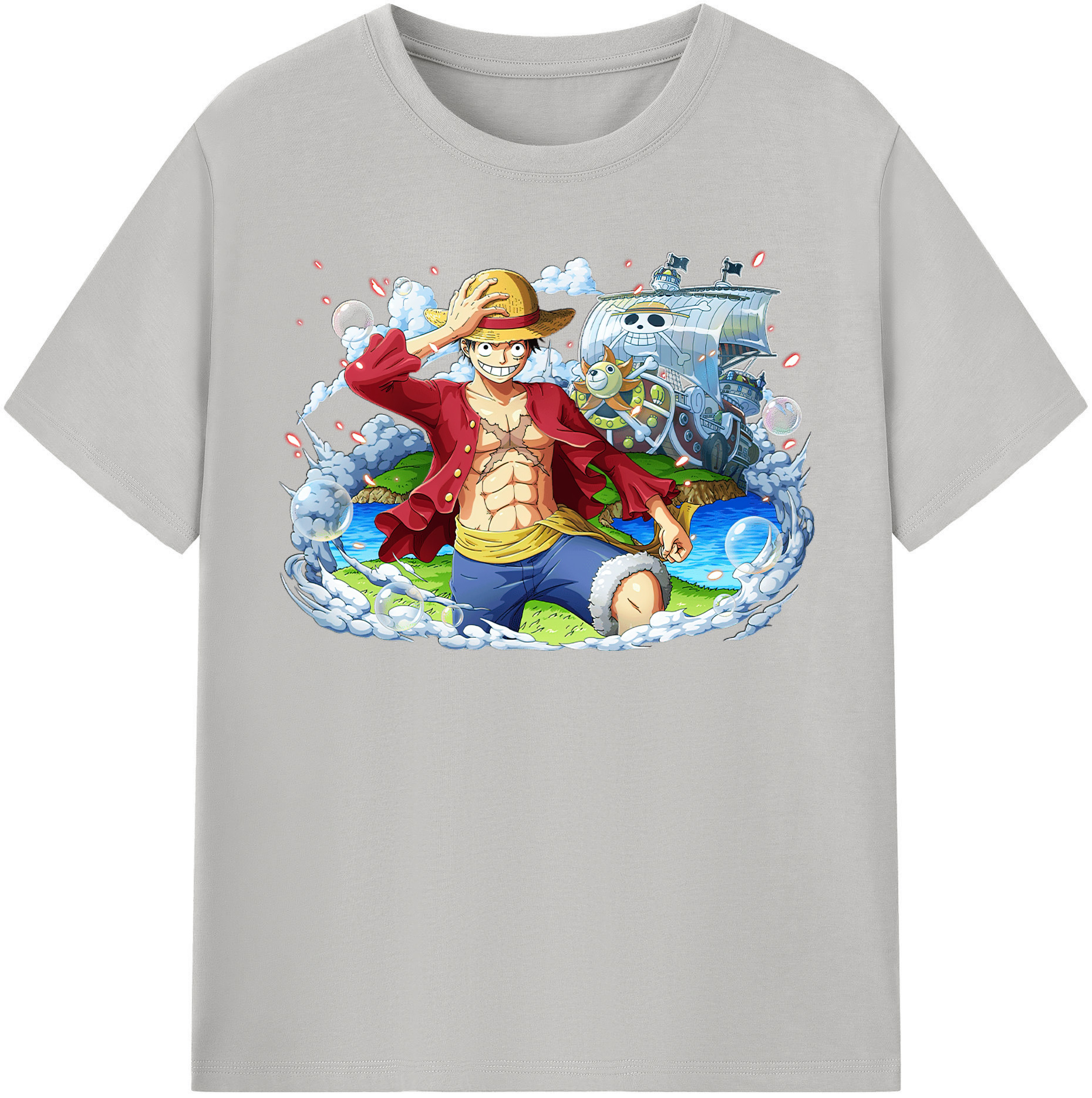 ワンピース モンキー・D・ルフィ ONE PIECE Monkey D. Luffy 綿100％半袖Tシャツ（フロントプリント）