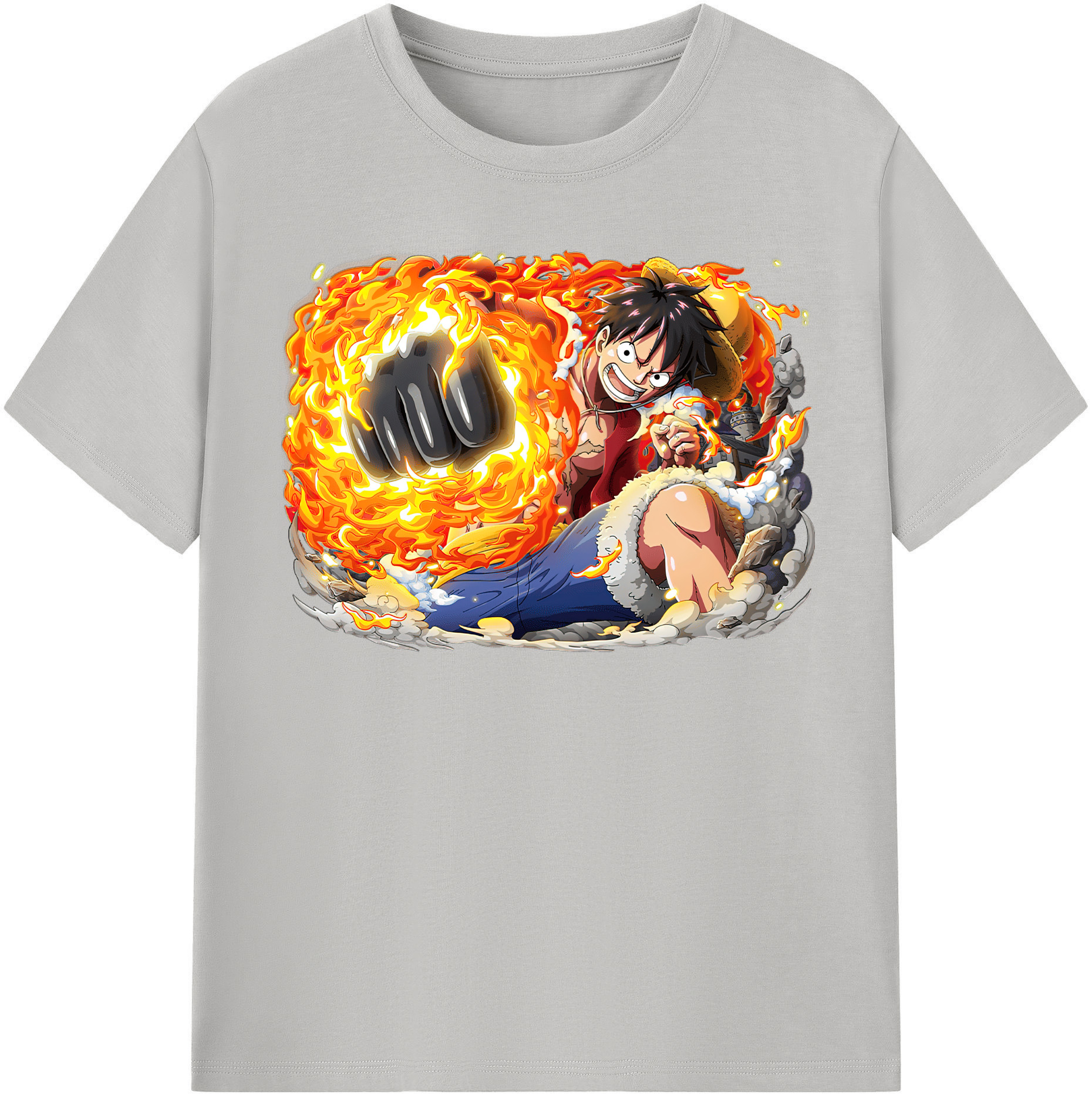 ワンピース モンキー・D・ルフィ ONE PIECE Monkey D. Luffy 綿100％半袖Tシャツ（フロントプリント）
