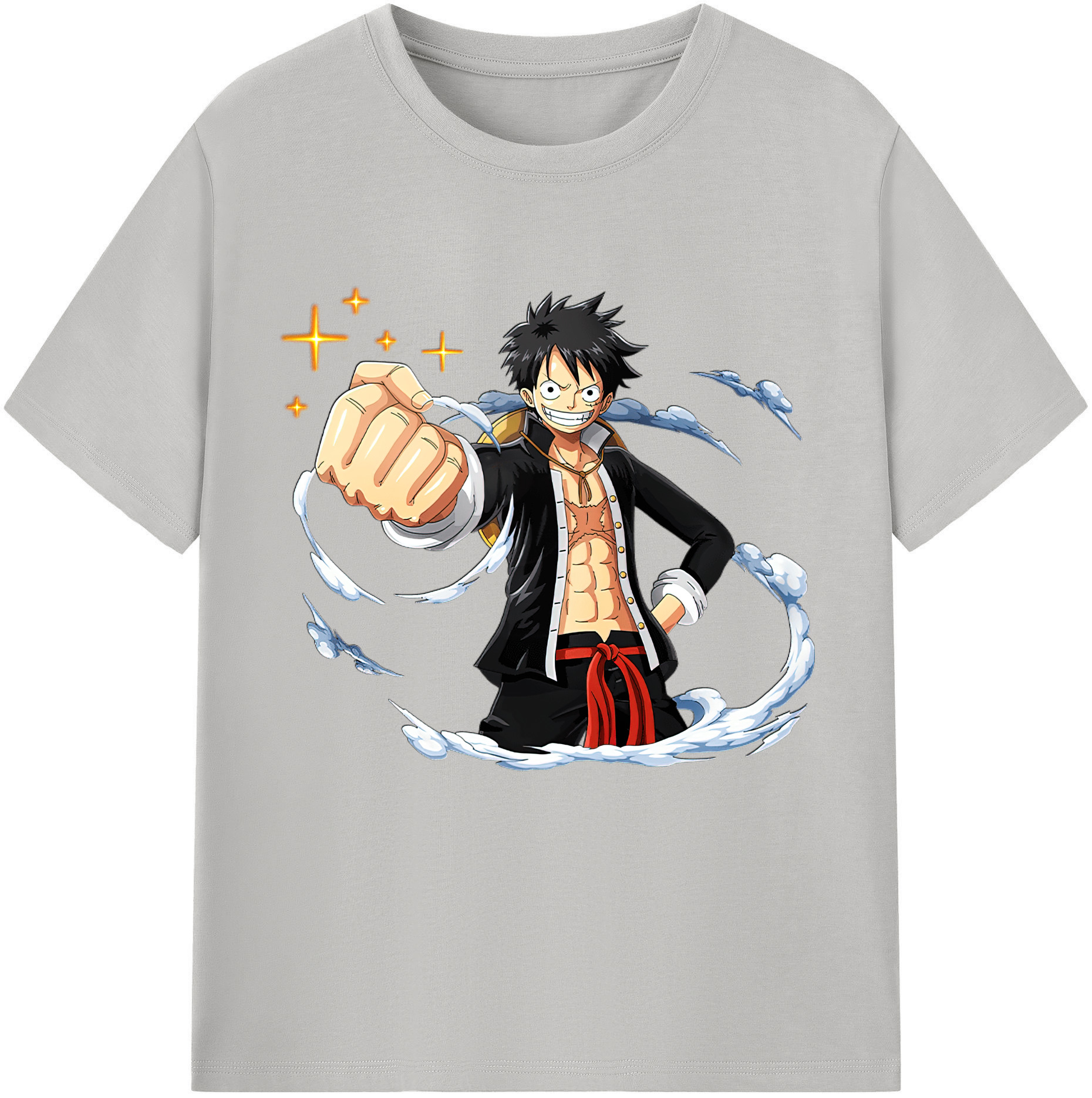 ワンピース モンキー・D・ルフィ ONE PIECE Monkey D. Luffy 綿100％半袖Tシャツ（フロントプリント）