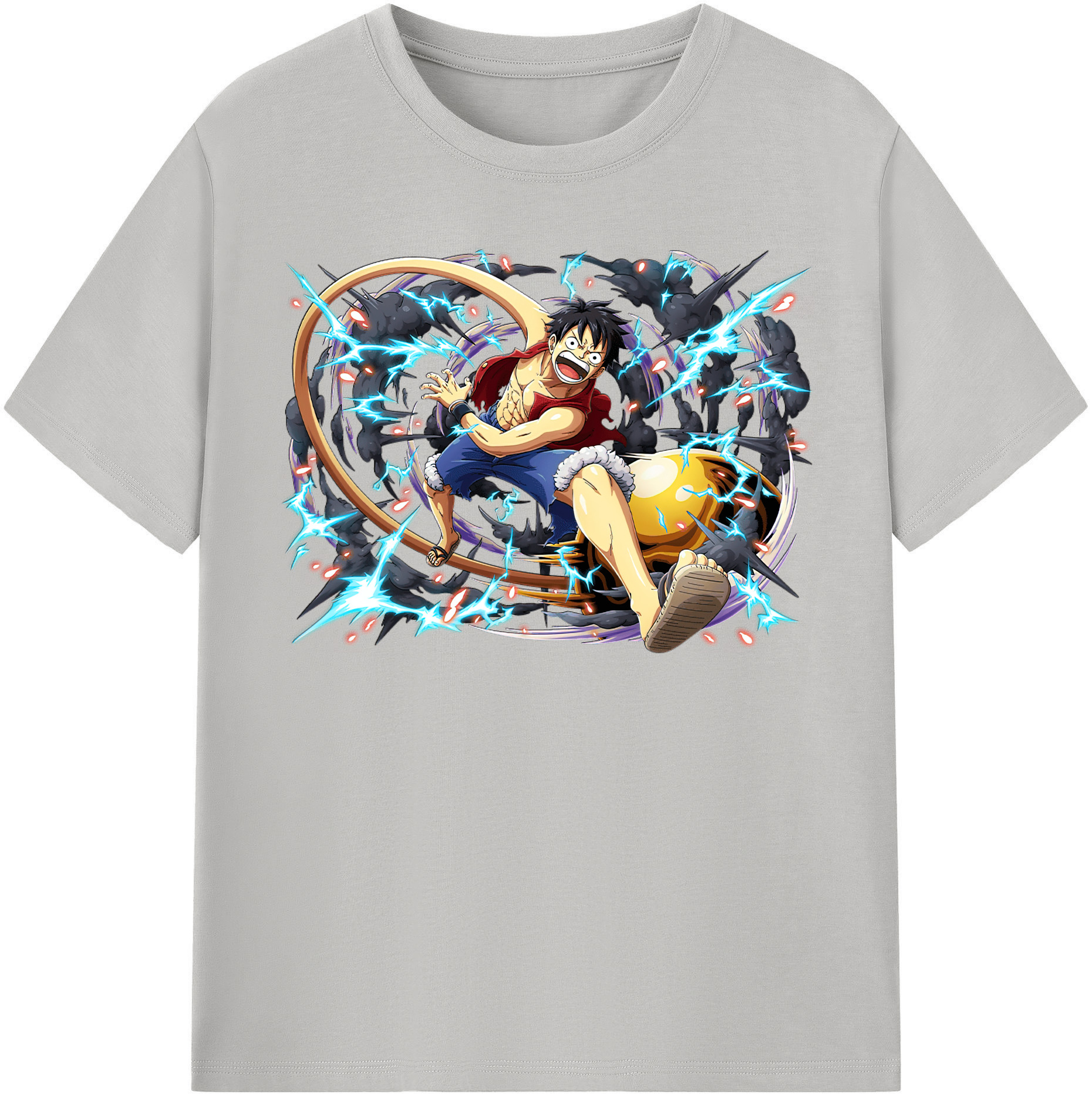 ワンピース モンキー・D・ルフィ ONE PIECE Monkey D. Luffy 綿100％半袖Tシャツ（フロントプリント）