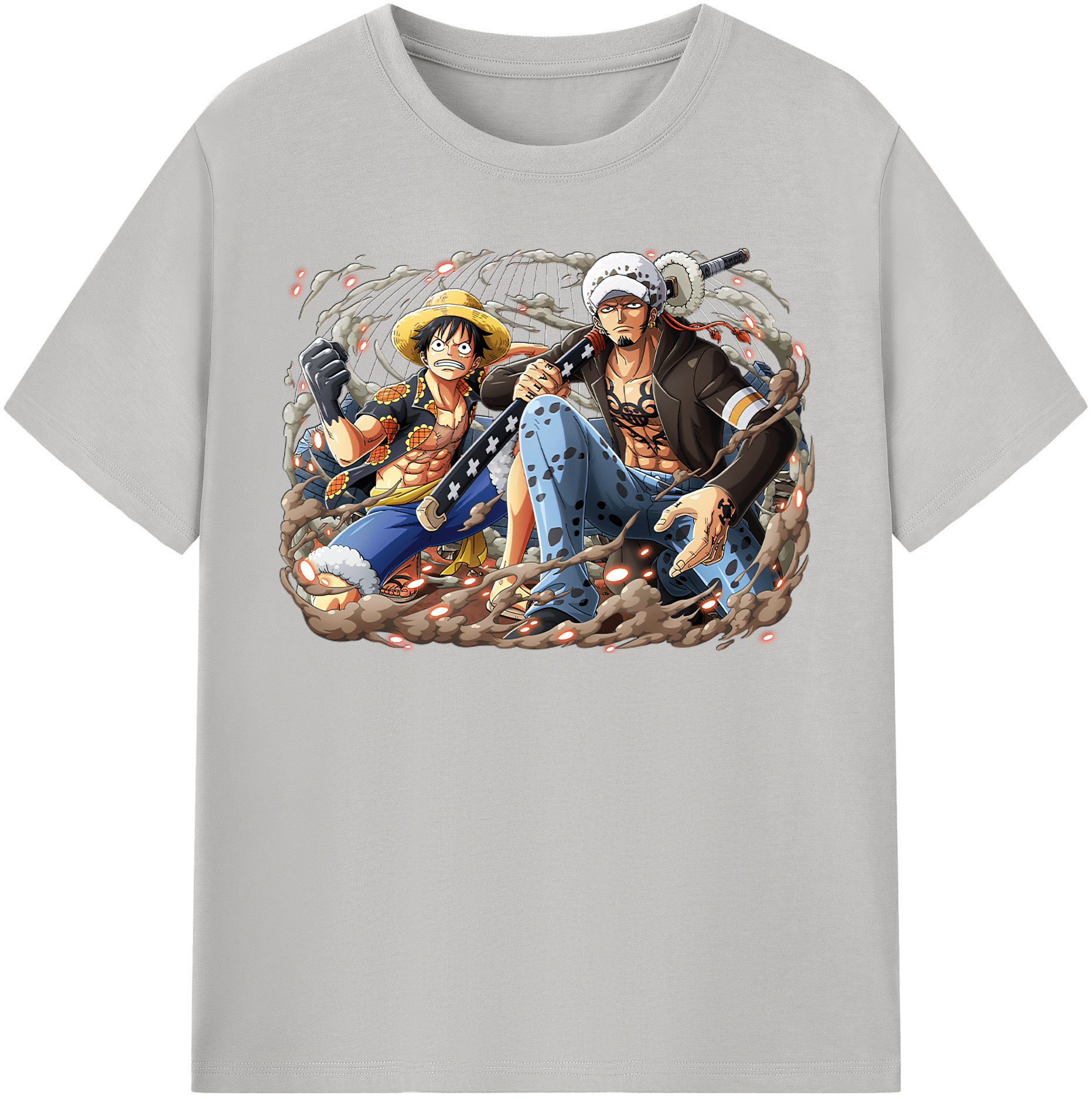 ワンピース モンキー・D・ルフィ ONE PIECE Monkey D. Luffy 綿100％半袖Tシャツ（フロントプリント）