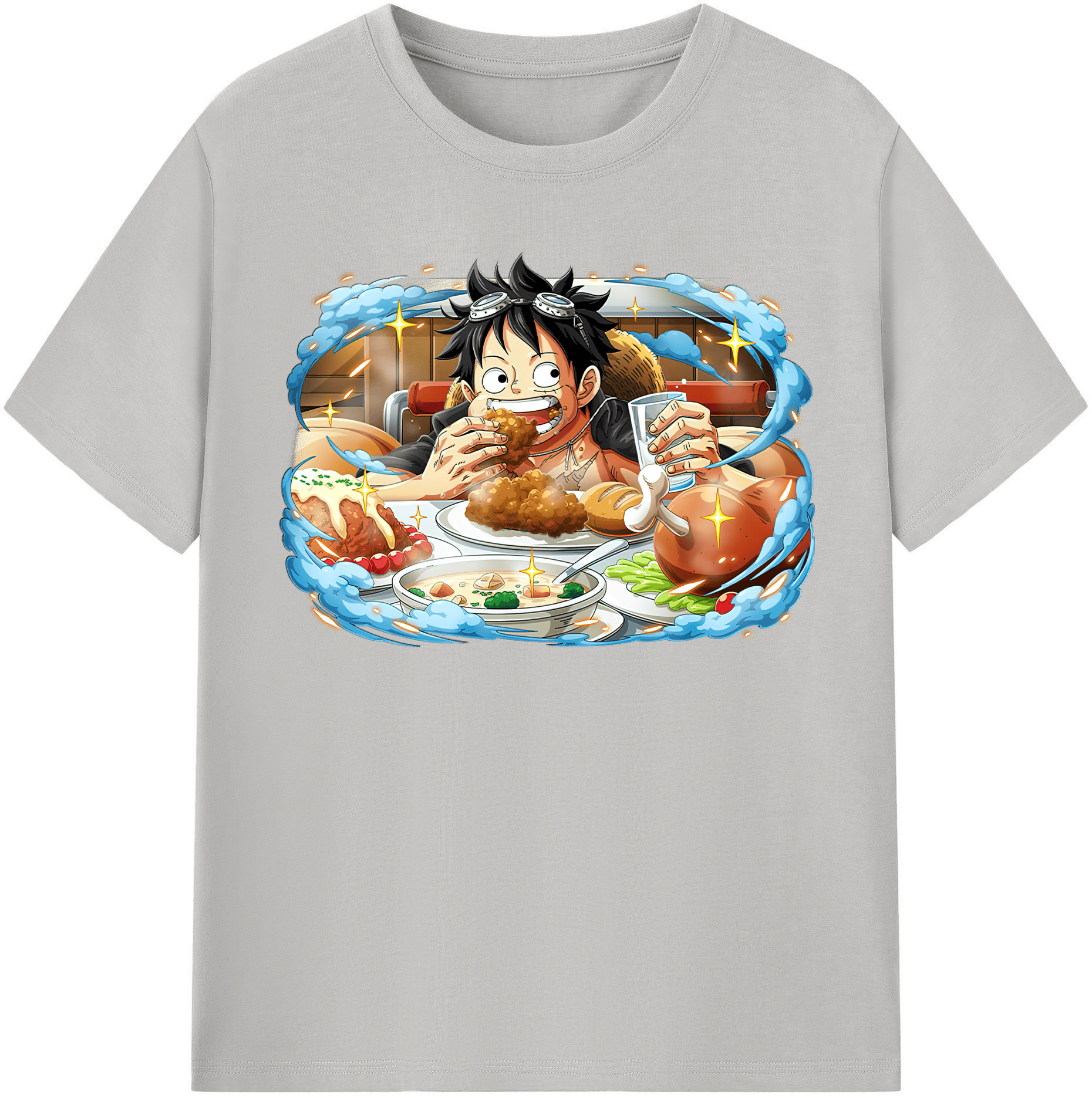 ワンピース モンキー・D・ルフィ ONE PIECE Monkey D. Luffy 綿100％半袖Tシャツ（フロントプリント）