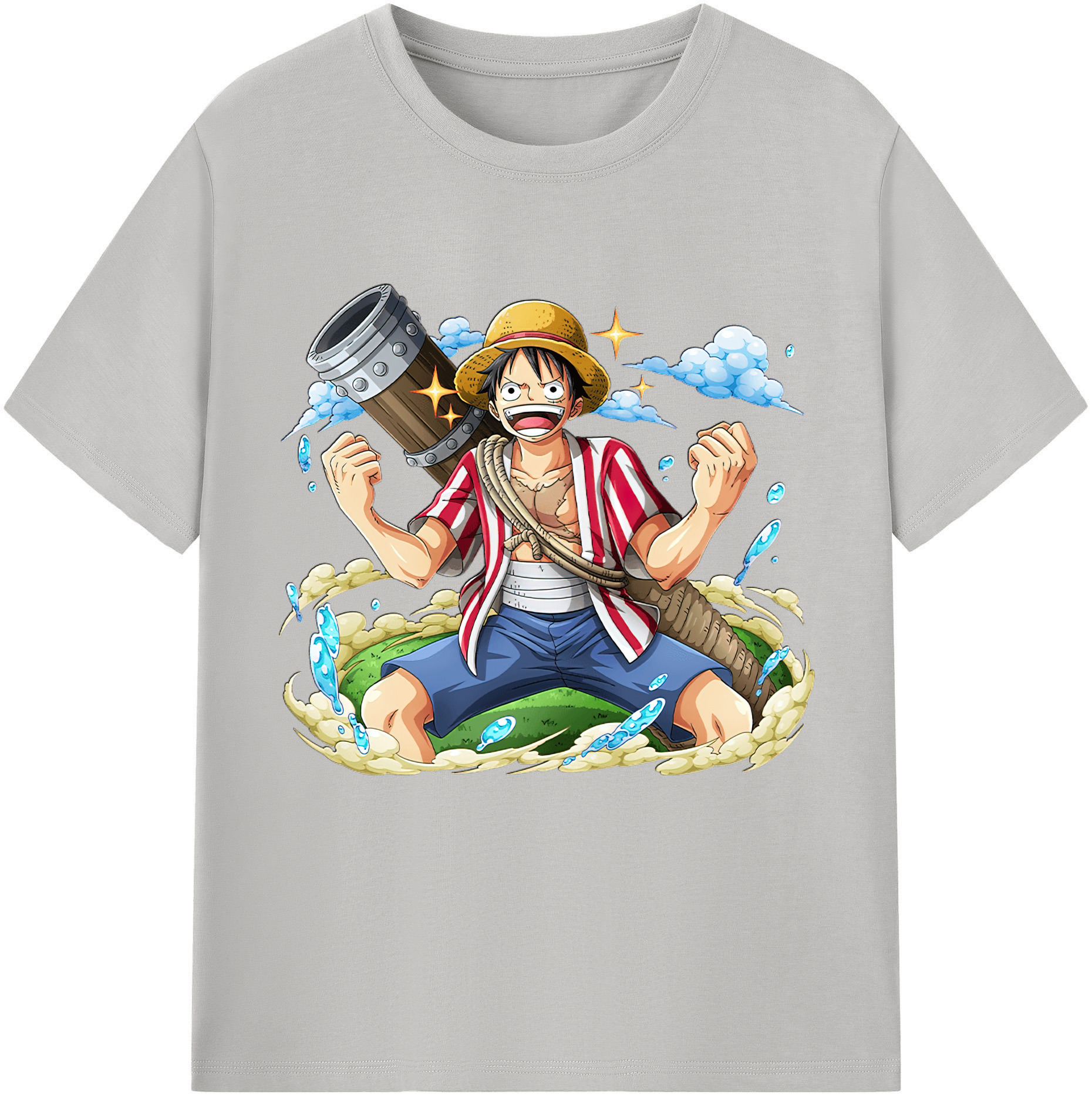 ワンピース モンキー・D・ルフィ ONE PIECE Monkey D. Luffy 綿100％半袖Tシャツ（フロントプリント）