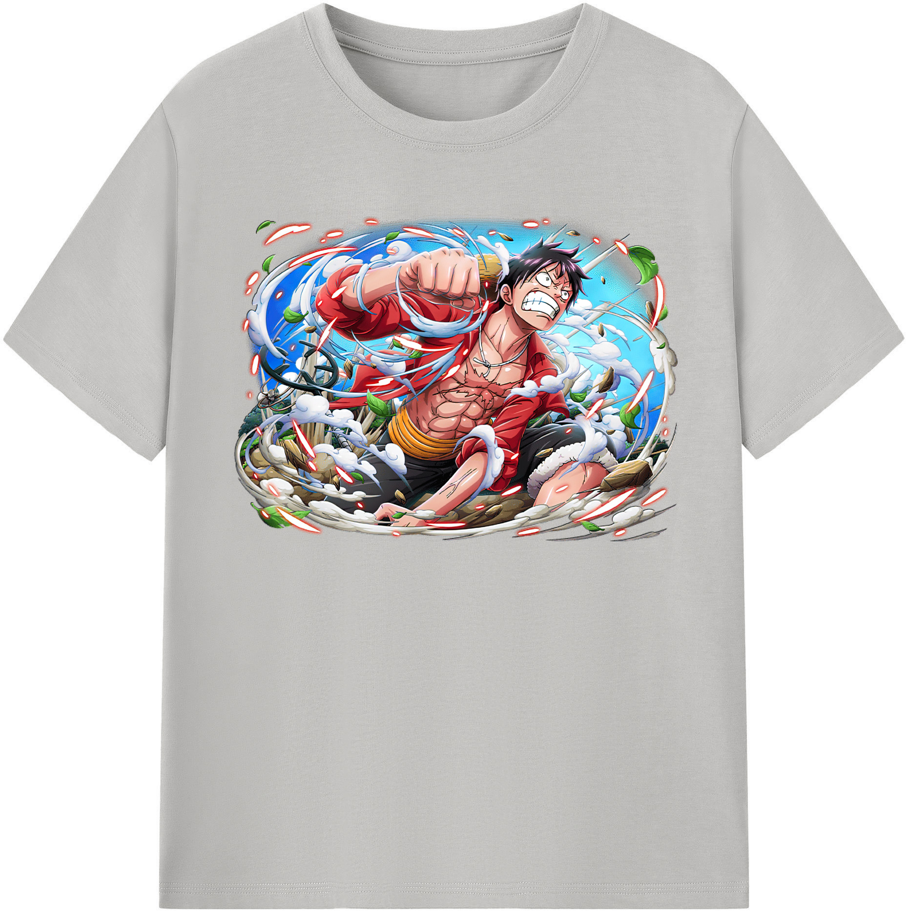 ワンピース モンキー・D・ルフィ ONE PIECE Monkey D. Luffy 綿100％半袖Tシャツ（フロントプリント）