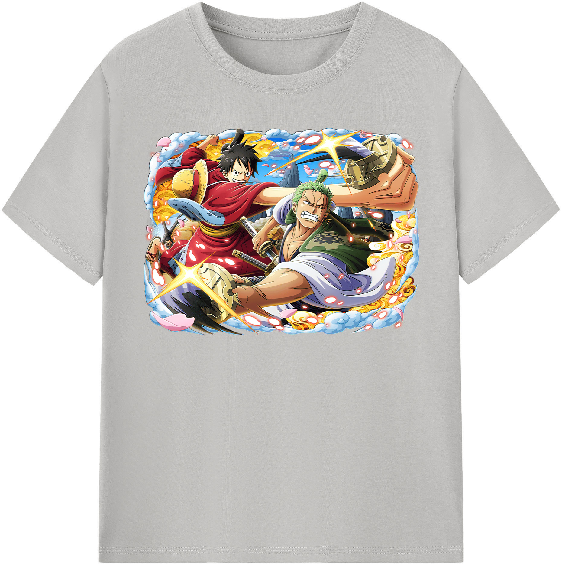 ワンピース モンキー・D・ルフィ ONE PIECE Monkey D. Luffy 綿100％半袖Tシャツ（フロントプリント）