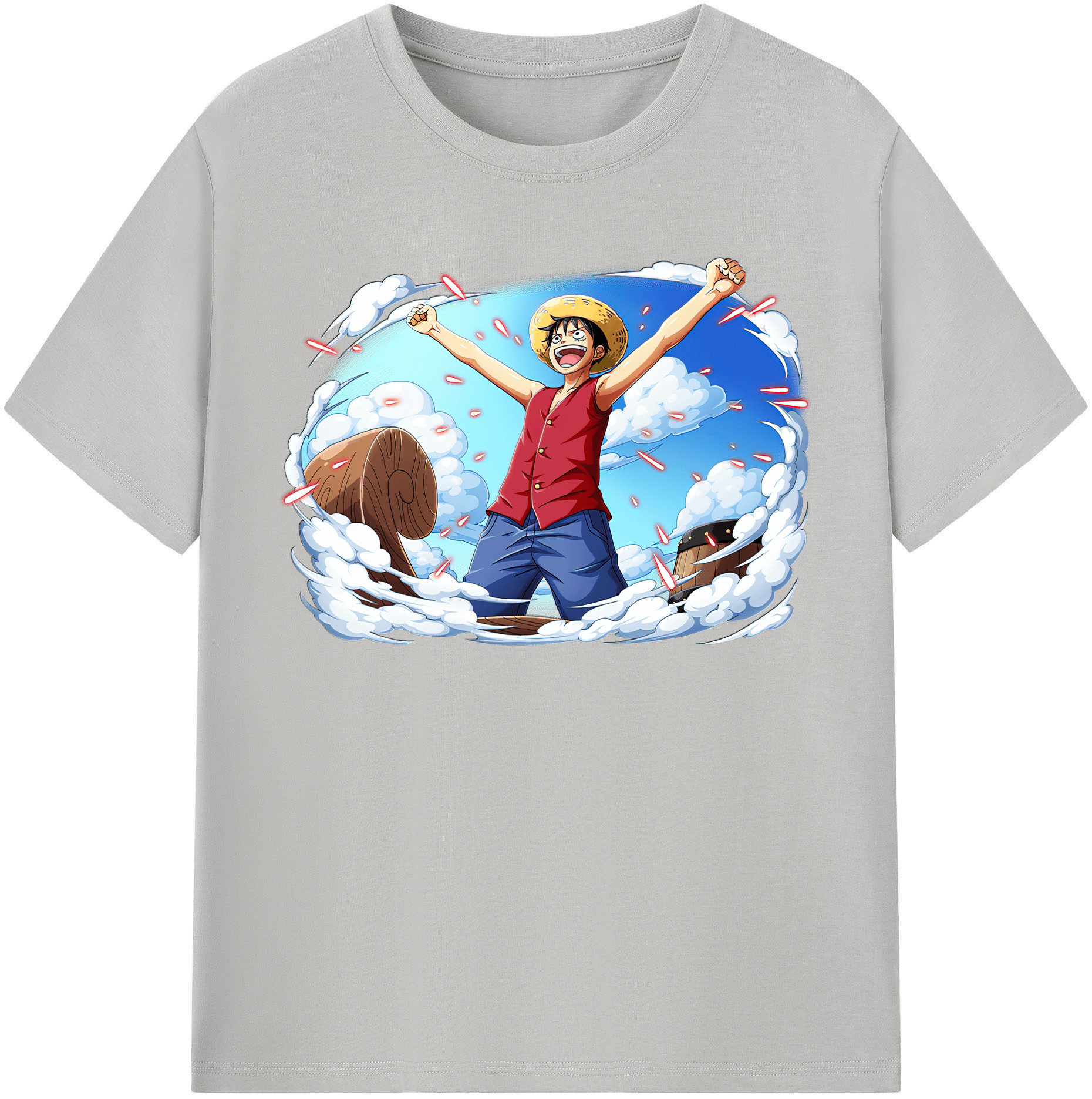 ワンピース モンキー・D・ルフィ ONE PIECE Monkey D. Luffy 綿100％半袖Tシャツ（フロントプリント）
