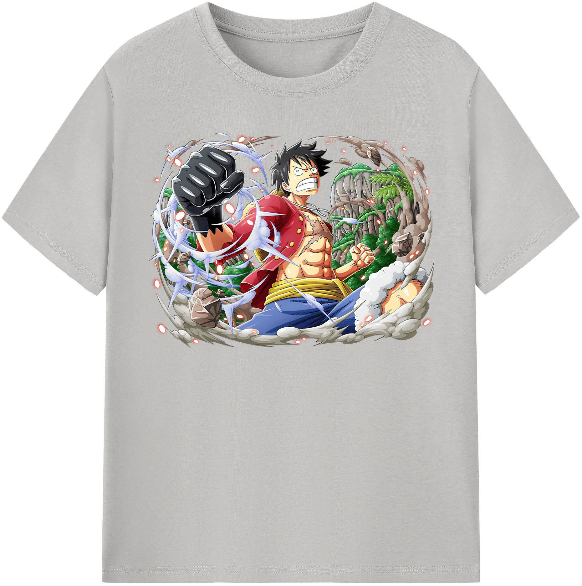 ワンピース モンキー・D・ルフィ ONE PIECE Monkey D. Luffy 綿100％半袖Tシャツ（フロントプリント）