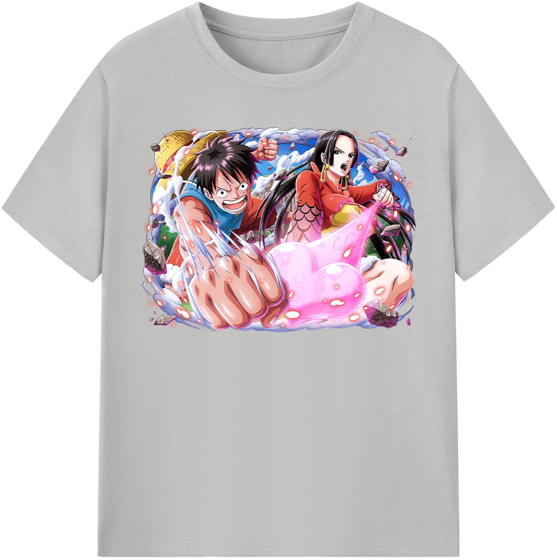 ワンピース モンキー・D・ルフィ ONE PIECE Monkey D. Luffy 綿100％半袖Tシャツ（フロントプリント）