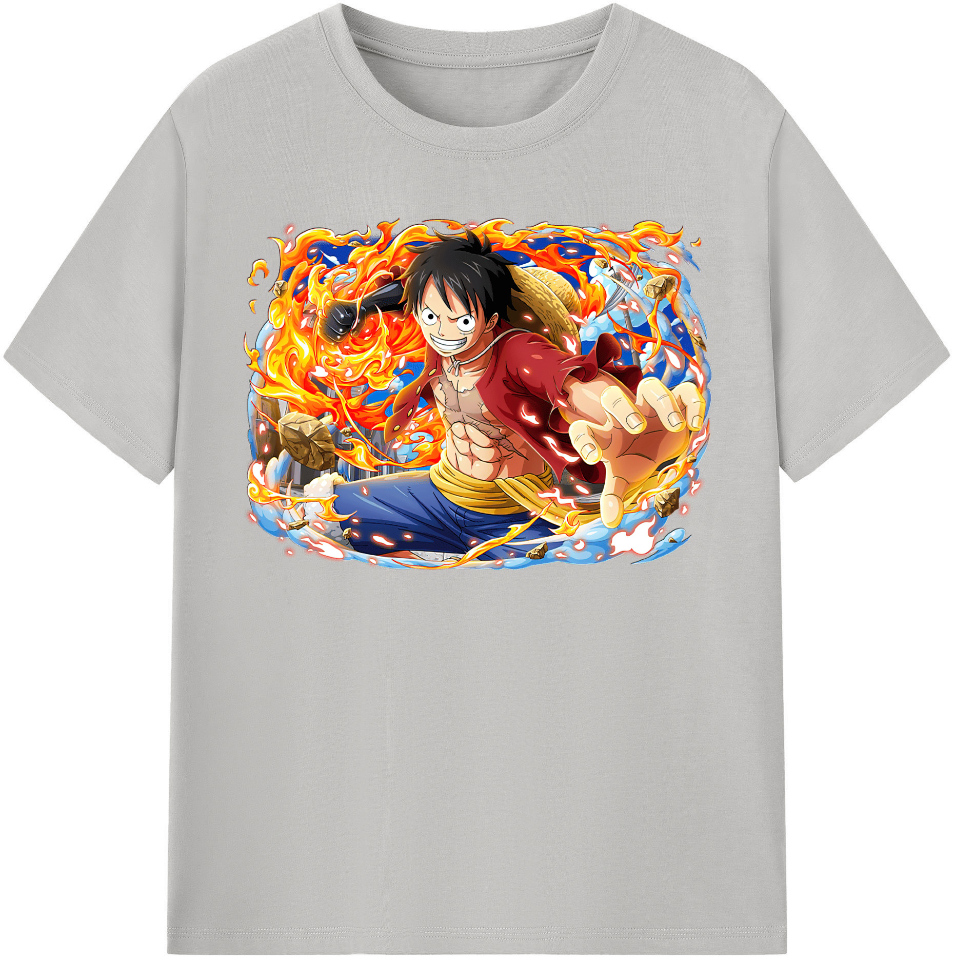 ワンピース モンキー・D・ルフィ ONE PIECE Monkey D. Luffy 綿100％半袖Tシャツ（フロントプリント）