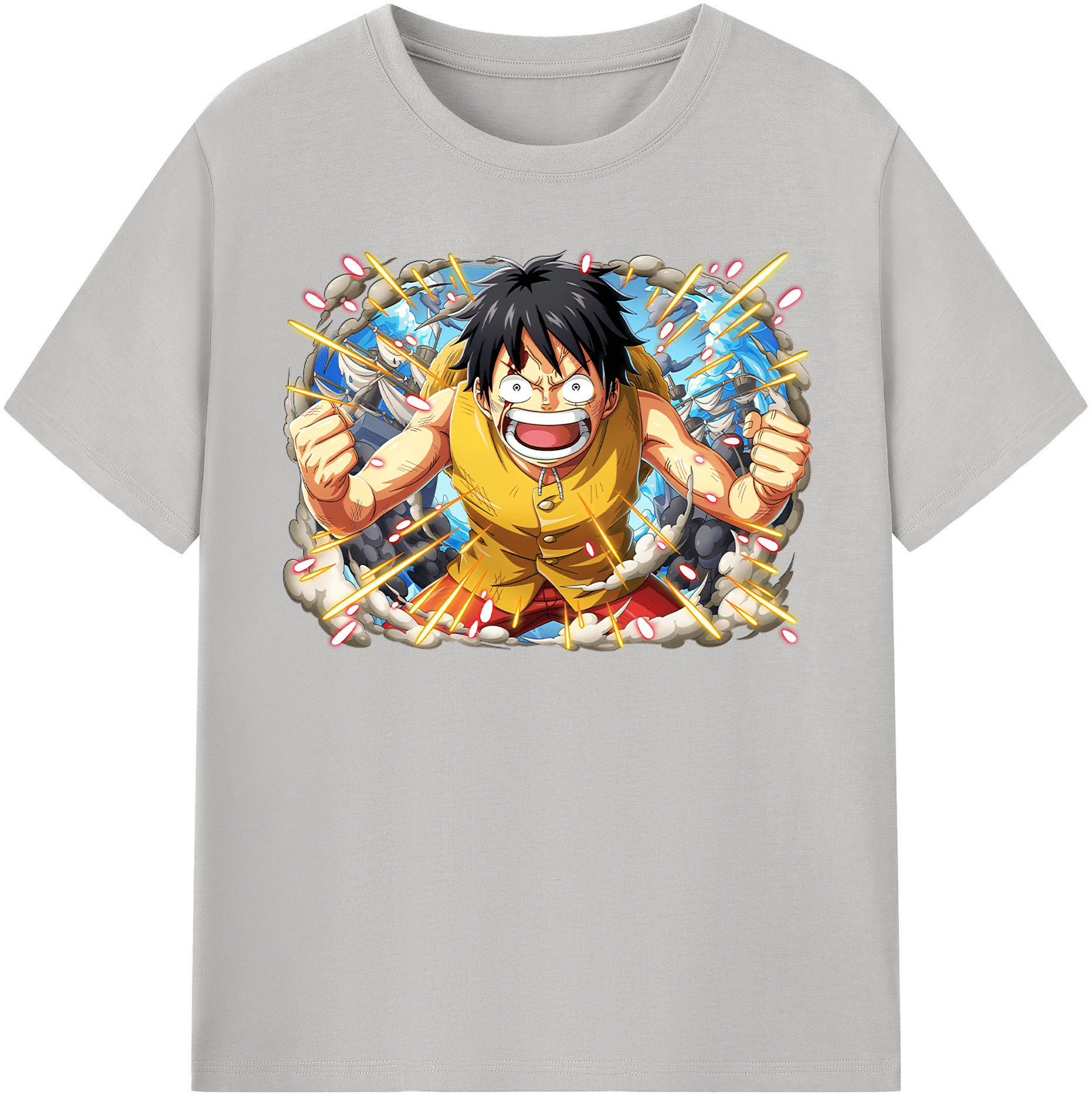 ワンピース モンキー・D・ルフィ ONE PIECE Monkey D. Luffy 綿100％半袖Tシャツ（フロントプリント）