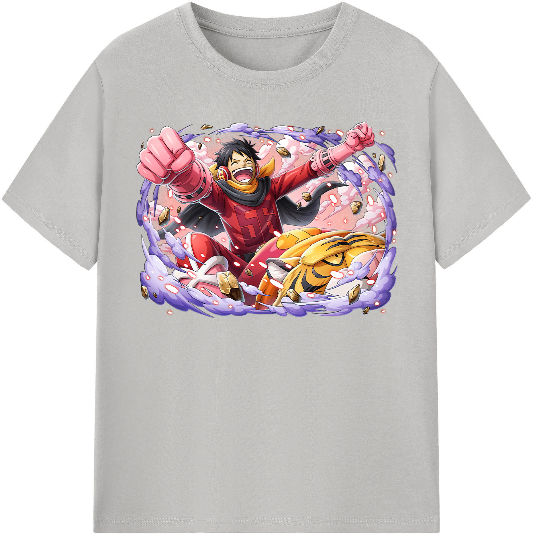 ワンピース モンキー・D・ルフィ ONE PIECE Monkey D. Luffy 綿100％半袖Tシャツ（フロントプリント）