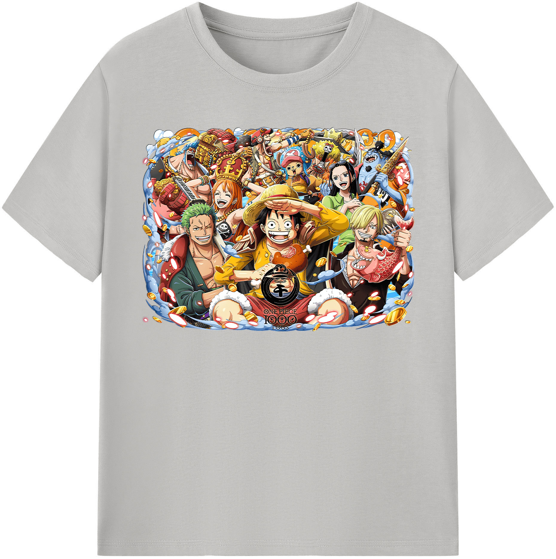 ワンピース モンキー・D・ルフィ ONE PIECE Monkey D. Luffy 綿100％半袖Tシャツ（フロントプリント）