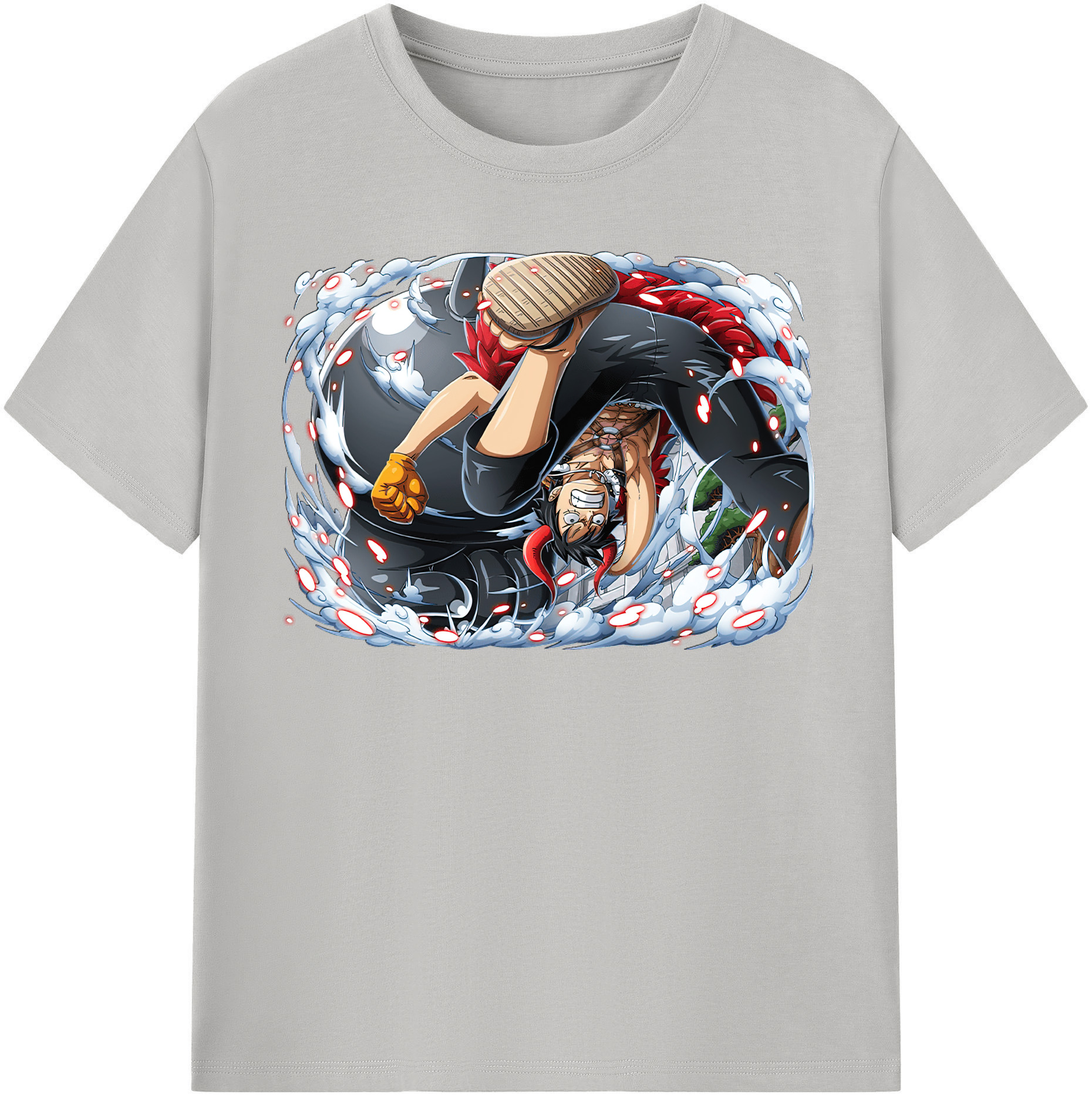 ワンピース モンキー・D・ルフィ ONE PIECE Monkey D. Luffy 綿100％半袖Tシャツ（フロントプリント）