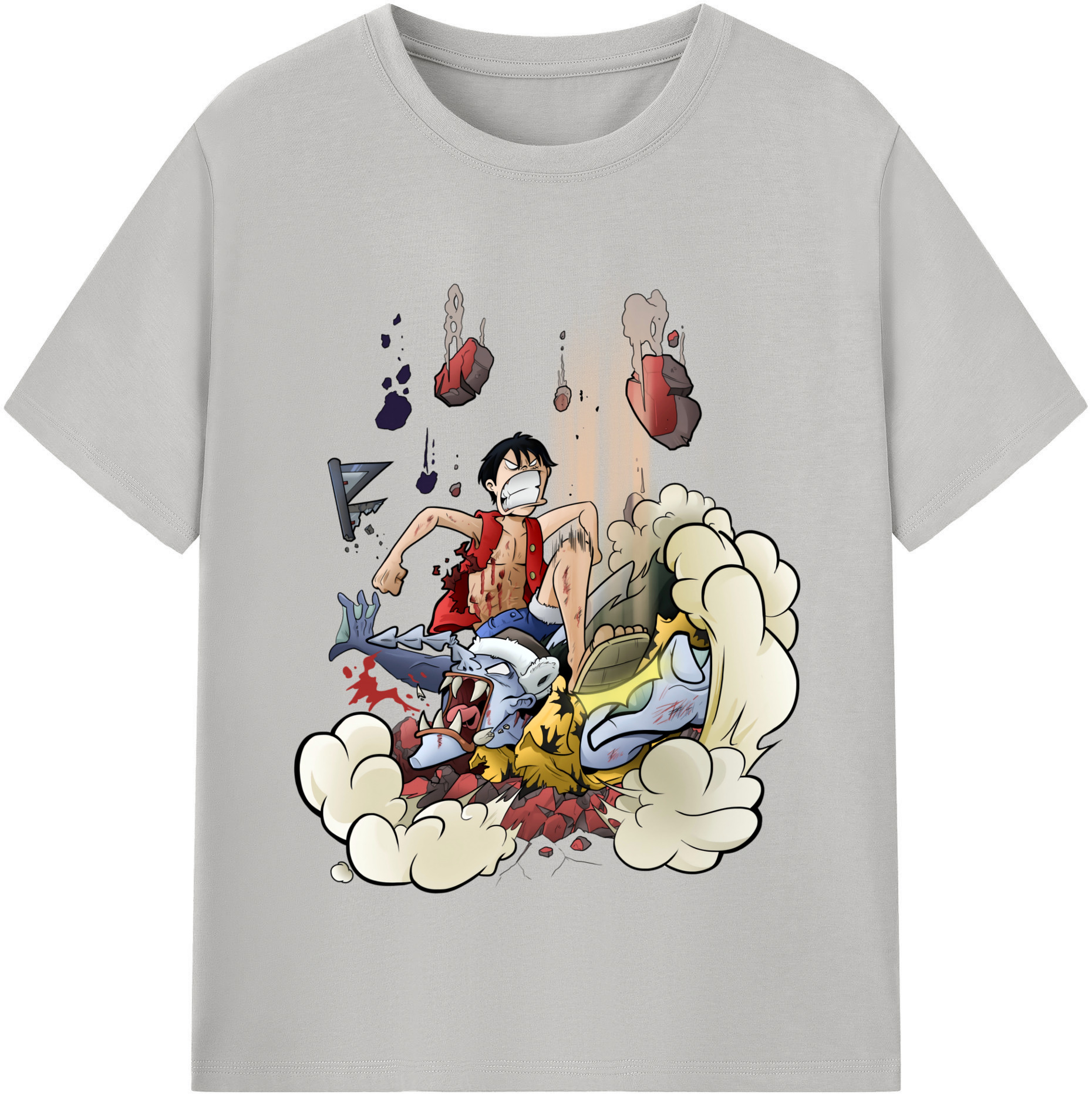 ワンピース モンキー・D・ルフィ ONE PIECE Monkey D. Luffy 綿100％半袖Tシャツ（フロントプリント）