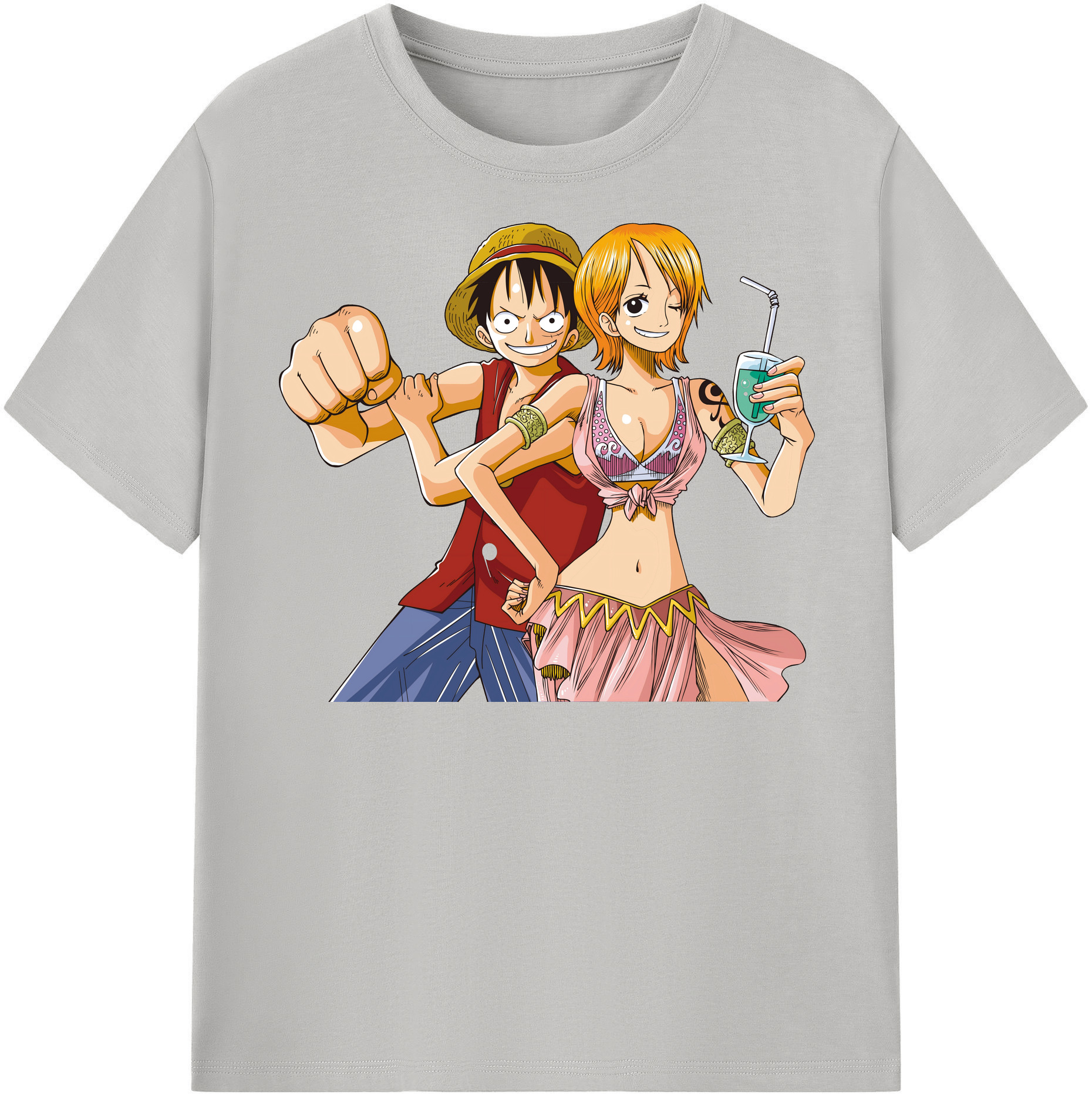 ワンピース モンキー・D・ルフィ ONE PIECE Monkey D. Luffy 綿100％半袖Tシャツ（フロントプリント）