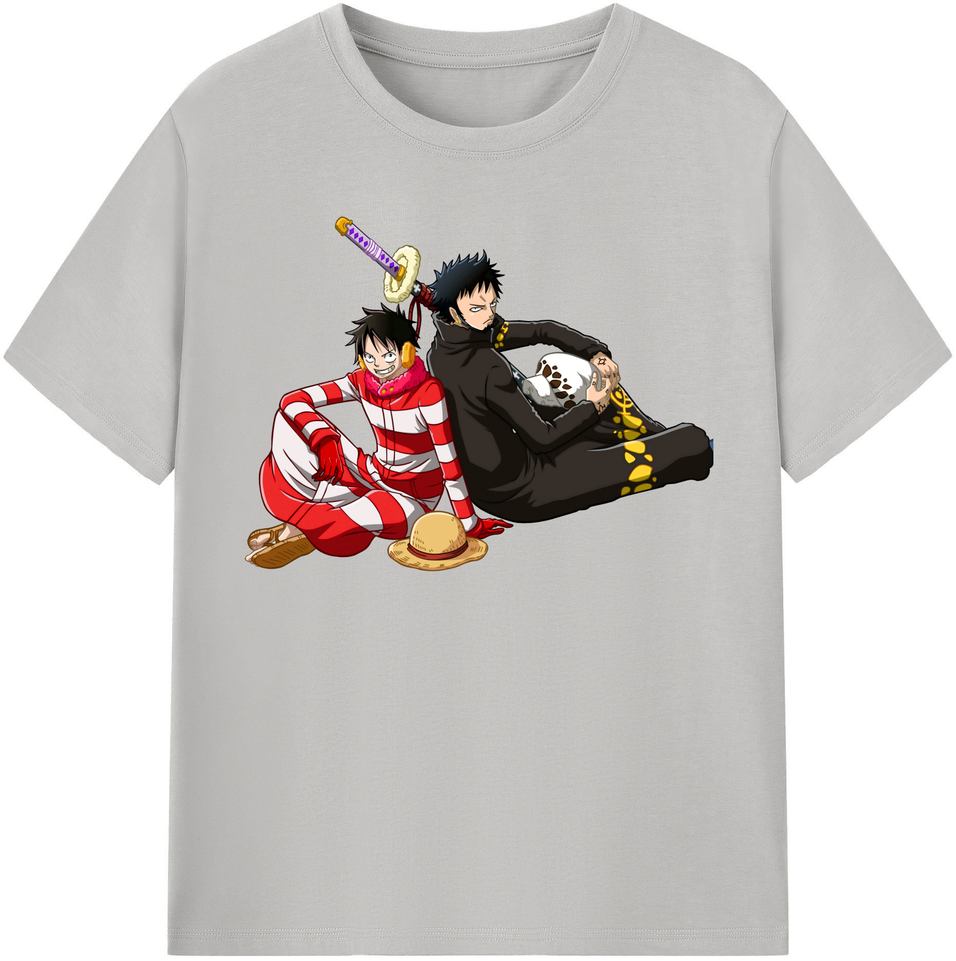 ワンピース モンキー・D・ルフィ ONE PIECE Monkey D. Luffy 綿100％半袖Tシャツ（フロントプリント）