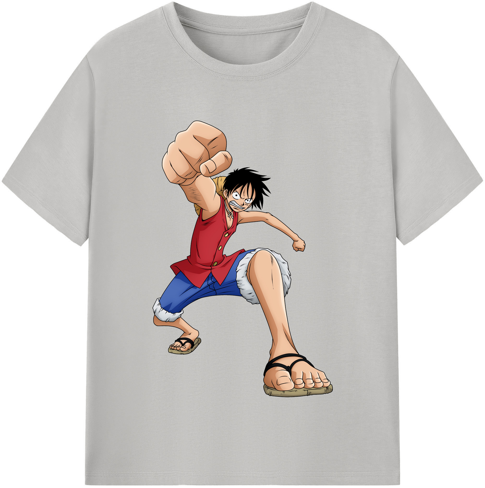 ワンピース モンキー・D・ルフィ ONE PIECE Monkey D. Luffy 綿100％半袖Tシャツ（フロントプリント）