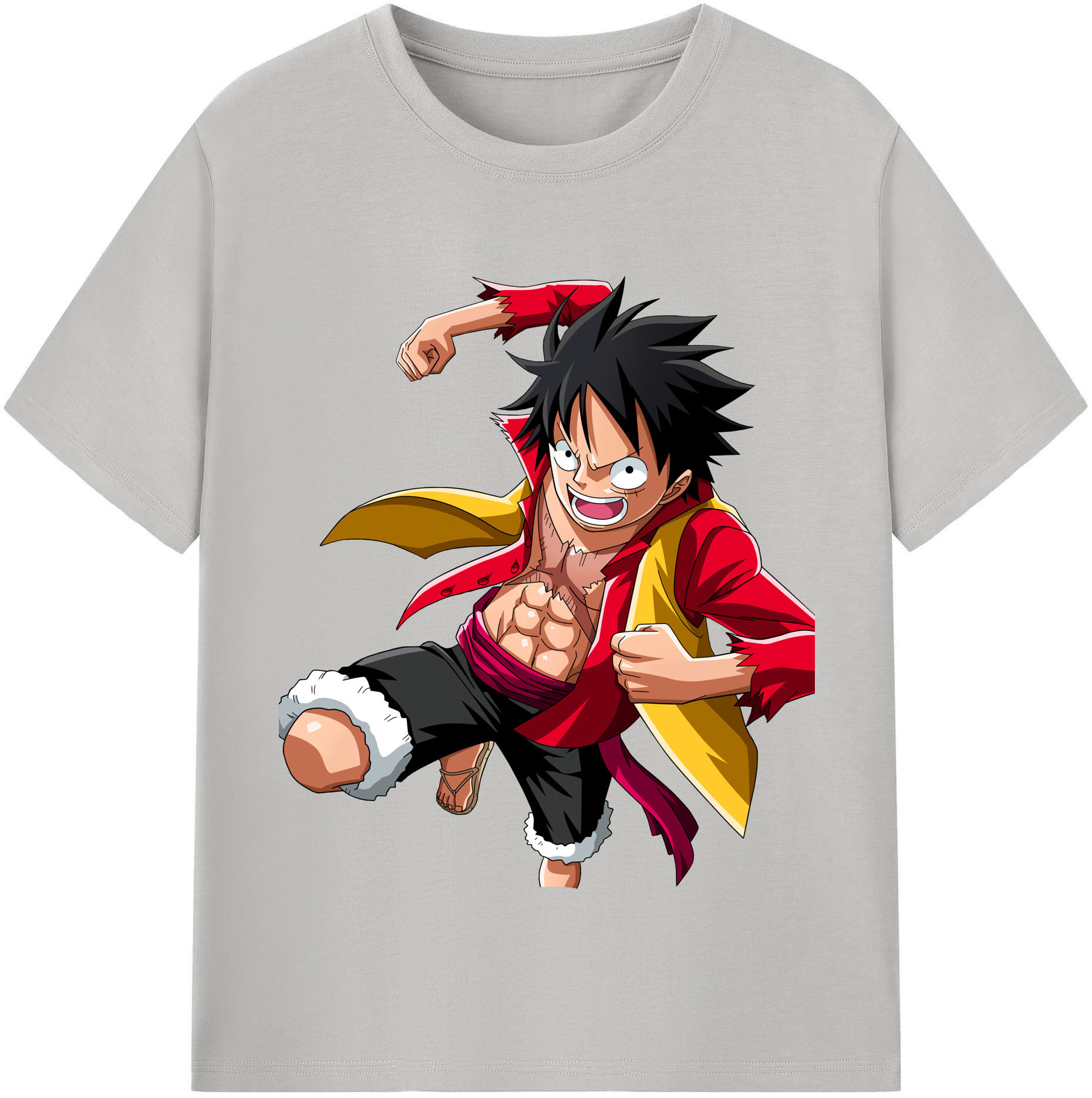 ワンピース モンキー・D・ルフィ ONE PIECE Monkey D. Luffy 綿100％半袖Tシャツ（フロントプリント）