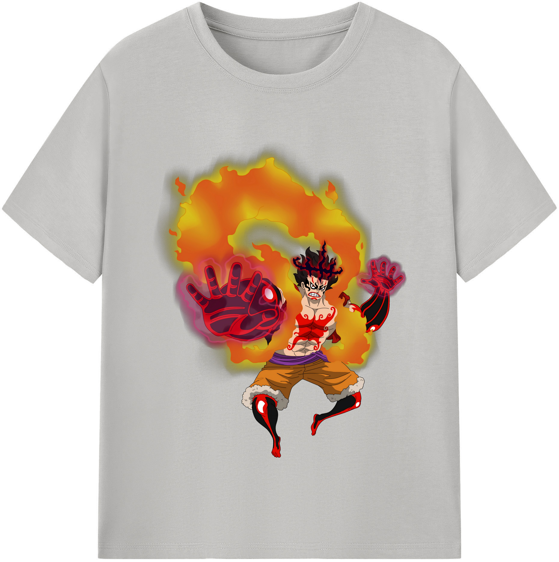 ワンピース モンキー・D・ルフィ ONE PIECE Monkey D. Luffy 綿100％半袖Tシャツ（フロントプリント）