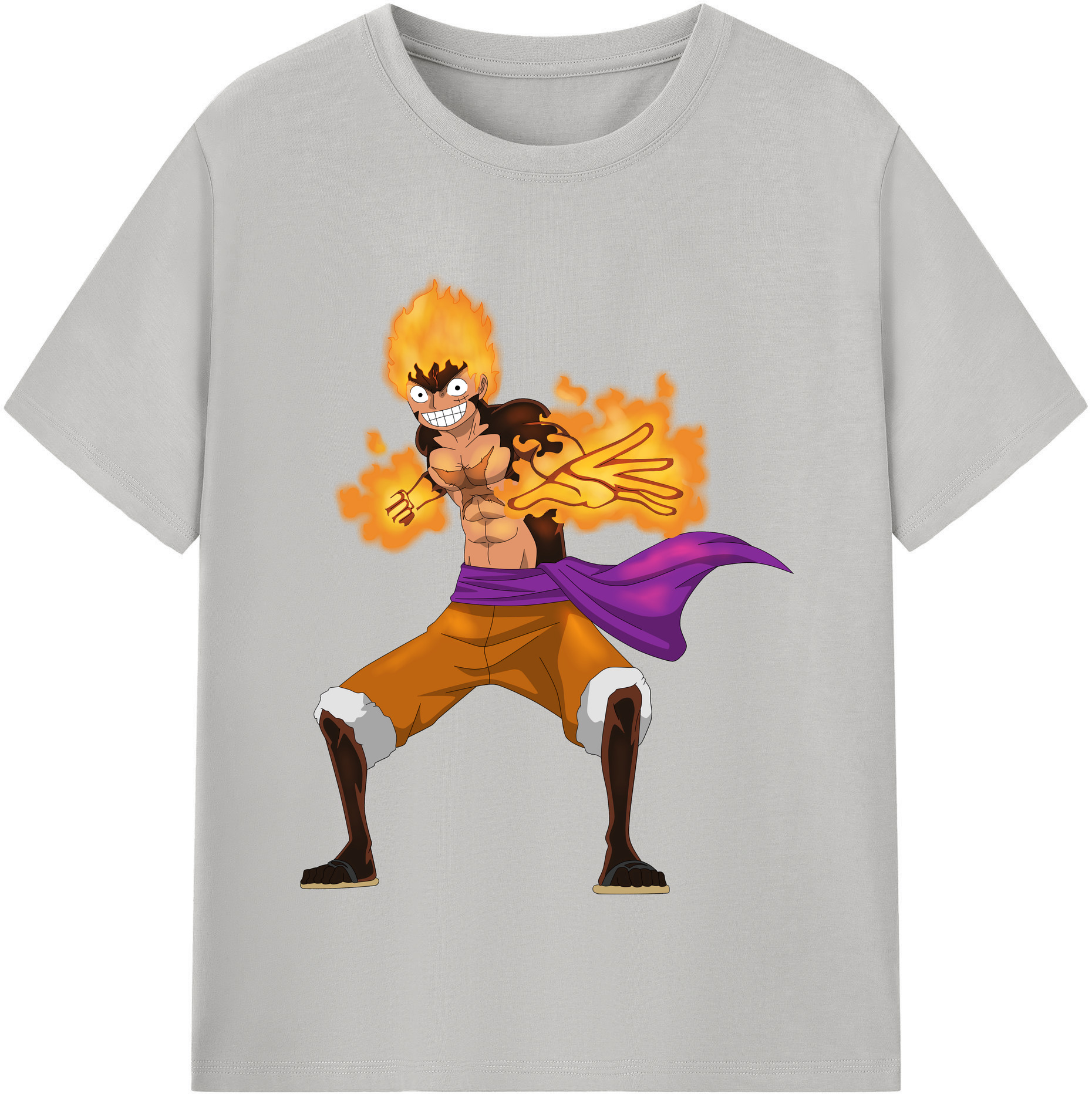 ワンピース モンキー・D・ルフィ ONE PIECE Monkey D. Luffy 綿100％半袖Tシャツ（フロントプリント）