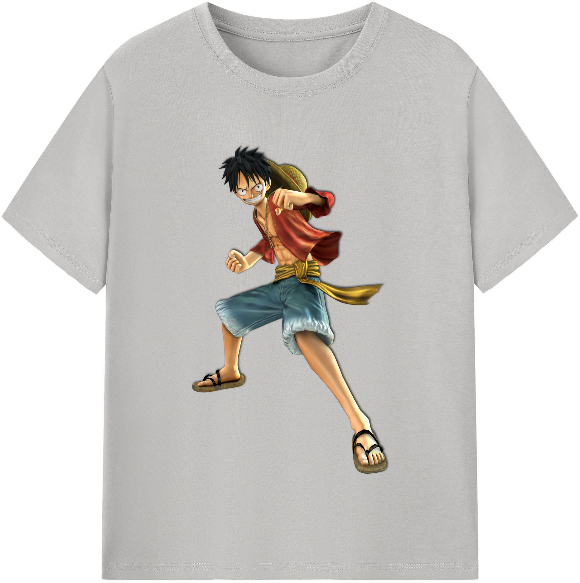 ワンピース モンキー・D・ルフィ ONE PIECE Monkey D. Luffy 綿100％半袖Tシャツ（フロントプリント）