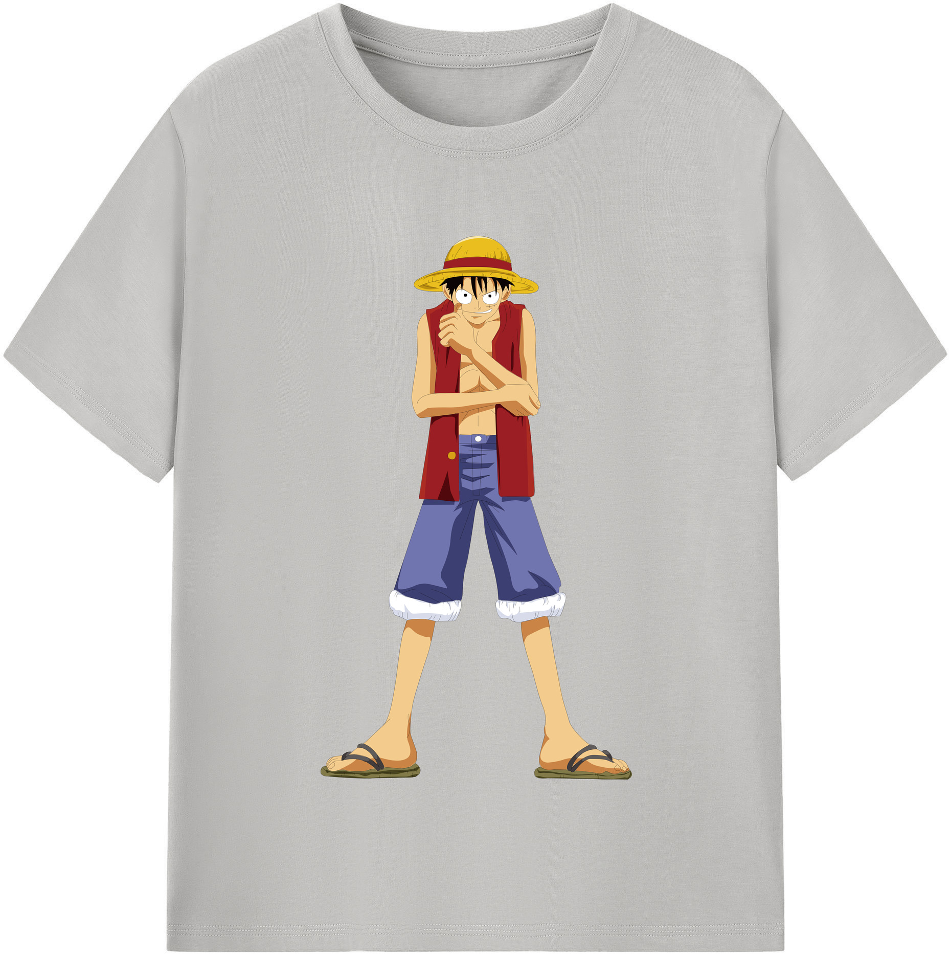 ワンピース モンキー・D・ルフィ ONE PIECE Monkey D. Luffy 綿100％半袖Tシャツ（フロントプリント）