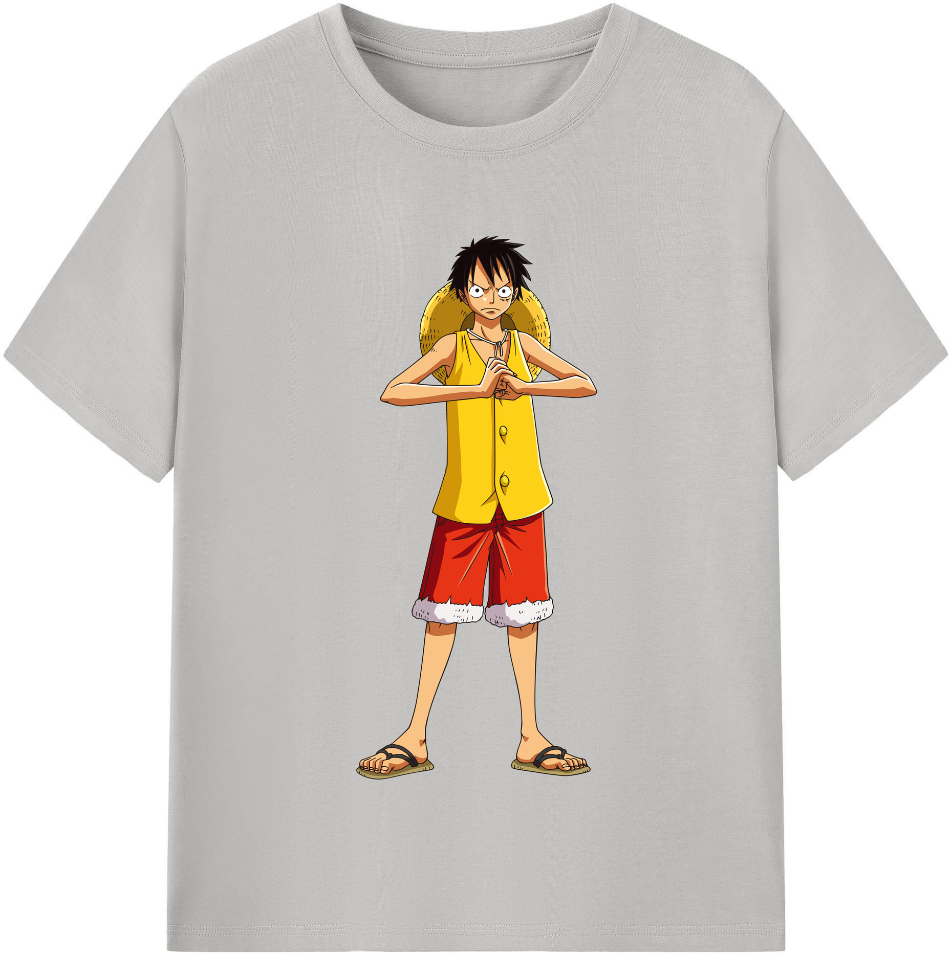ワンピース モンキー・D・ルフィ ONE PIECE Monkey D. Luffy 綿100％半袖Tシャツ（フロントプリント）
