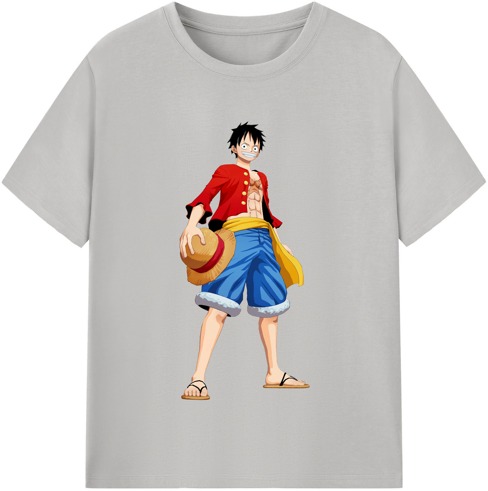 ワンピース モンキー・D・ルフィ ONE PIECE Monkey D. Luffy 綿100％半袖Tシャツ（フロントプリント）