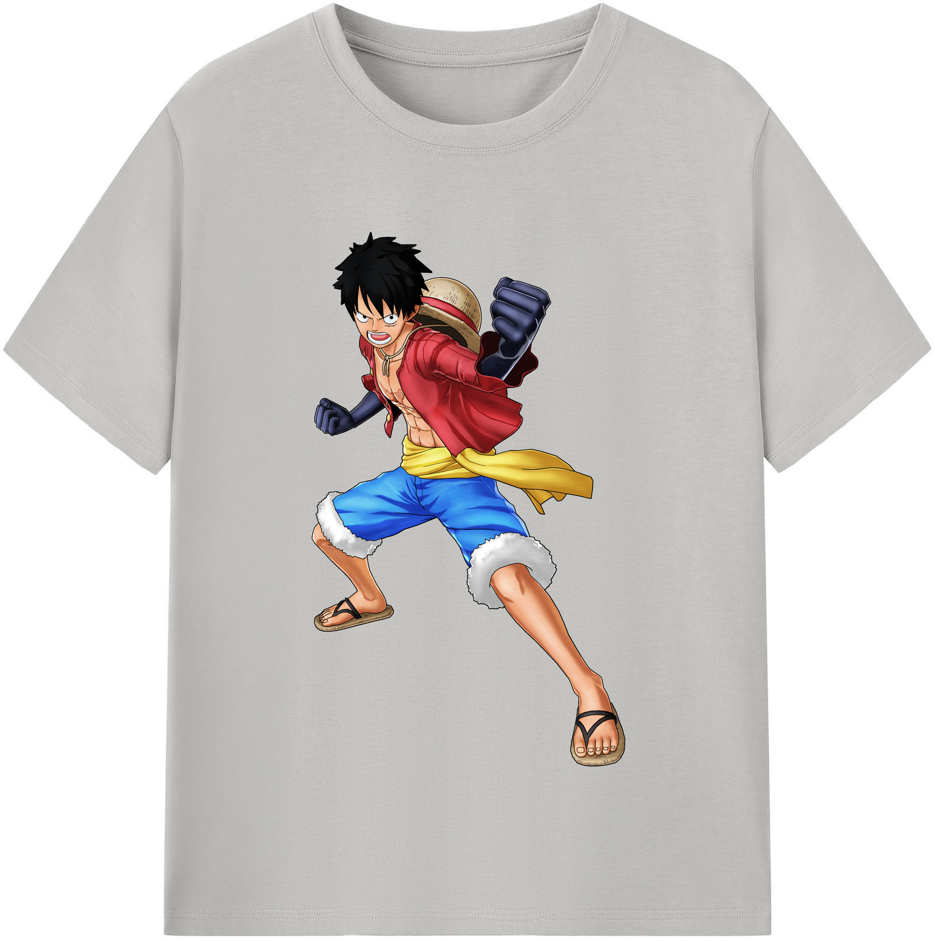 ワンピース モンキー・D・ルフィ ONE PIECE Monkey D. Luffy 綿100％半袖Tシャツ（フロントプリント）