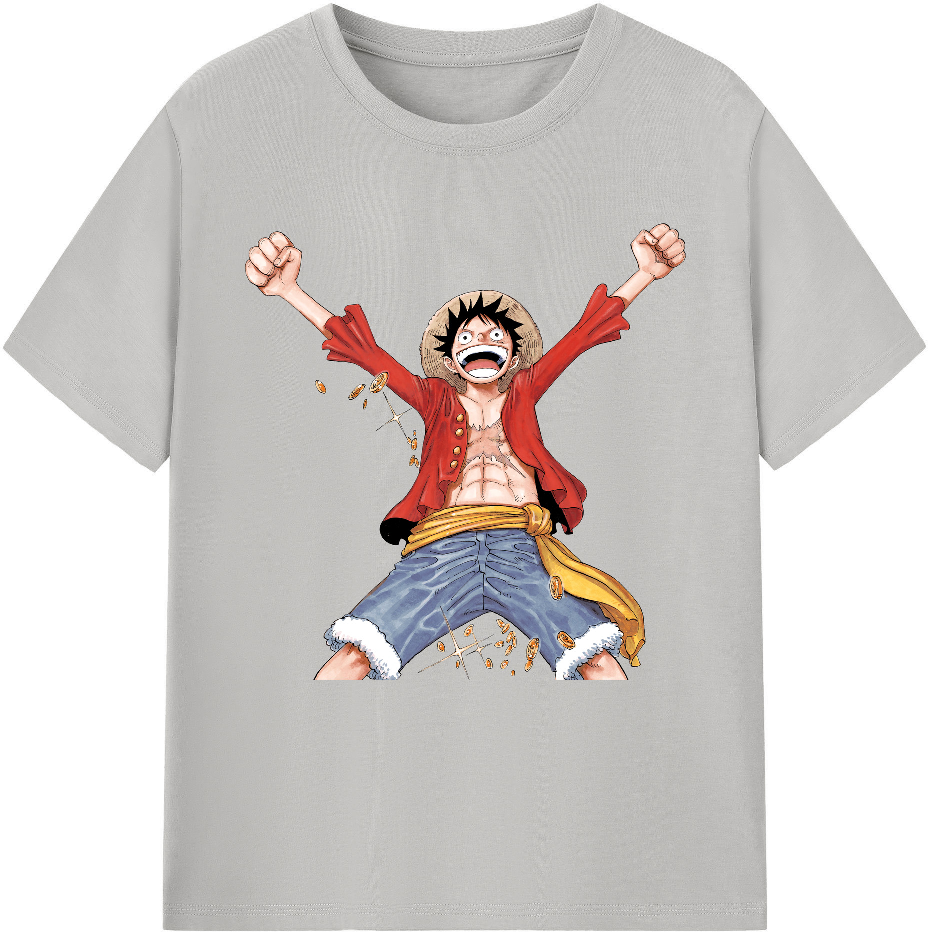 ワンピース モンキー・D・ルフィ ONE PIECE Monkey D. Luffy 綿100％半袖Tシャツ（フロントプリント）