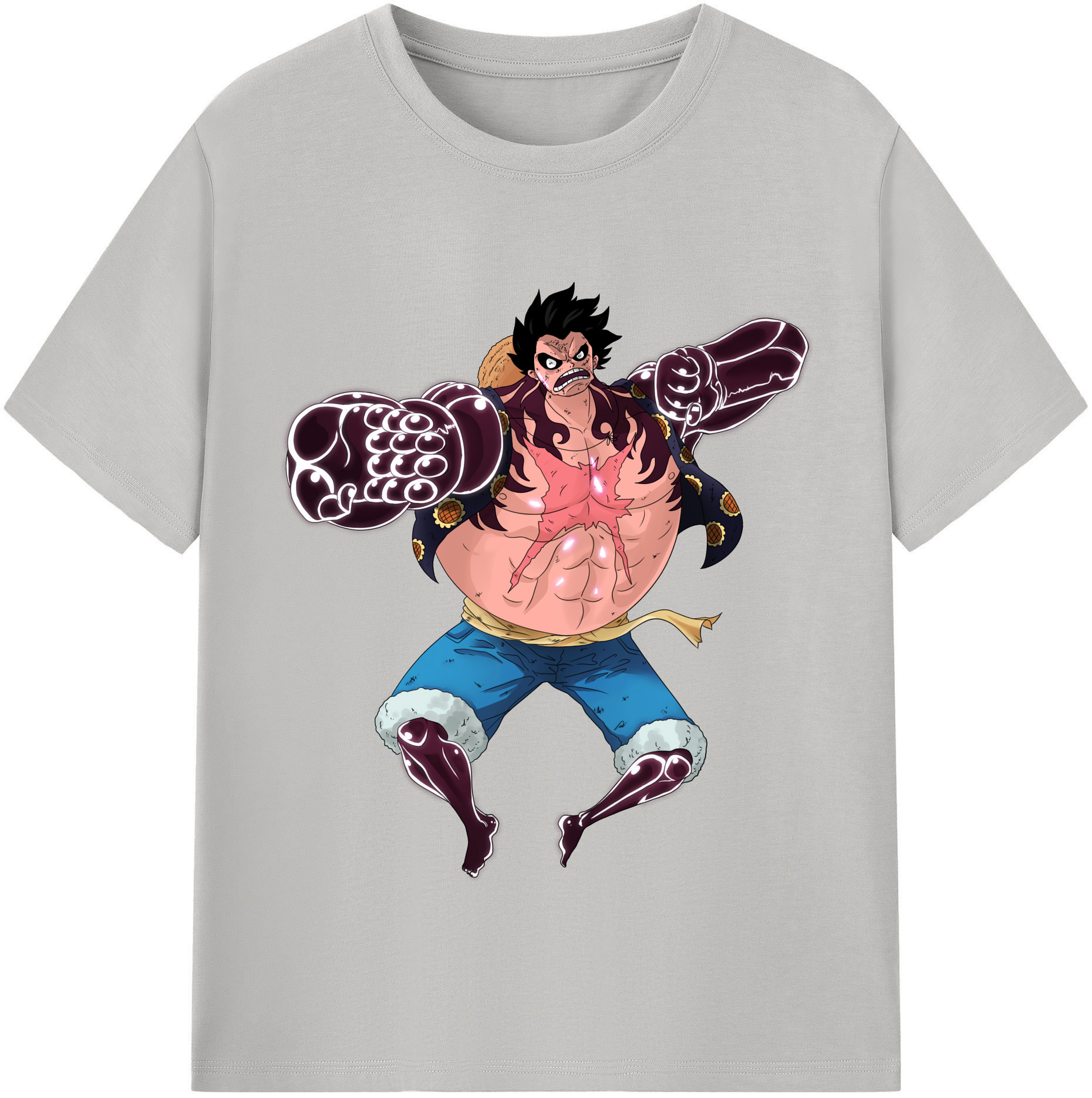 ワンピース モンキー・D・ルフィ ONE PIECE Monkey D. Luffy 綿100％半袖Tシャツ（フロントプリント）