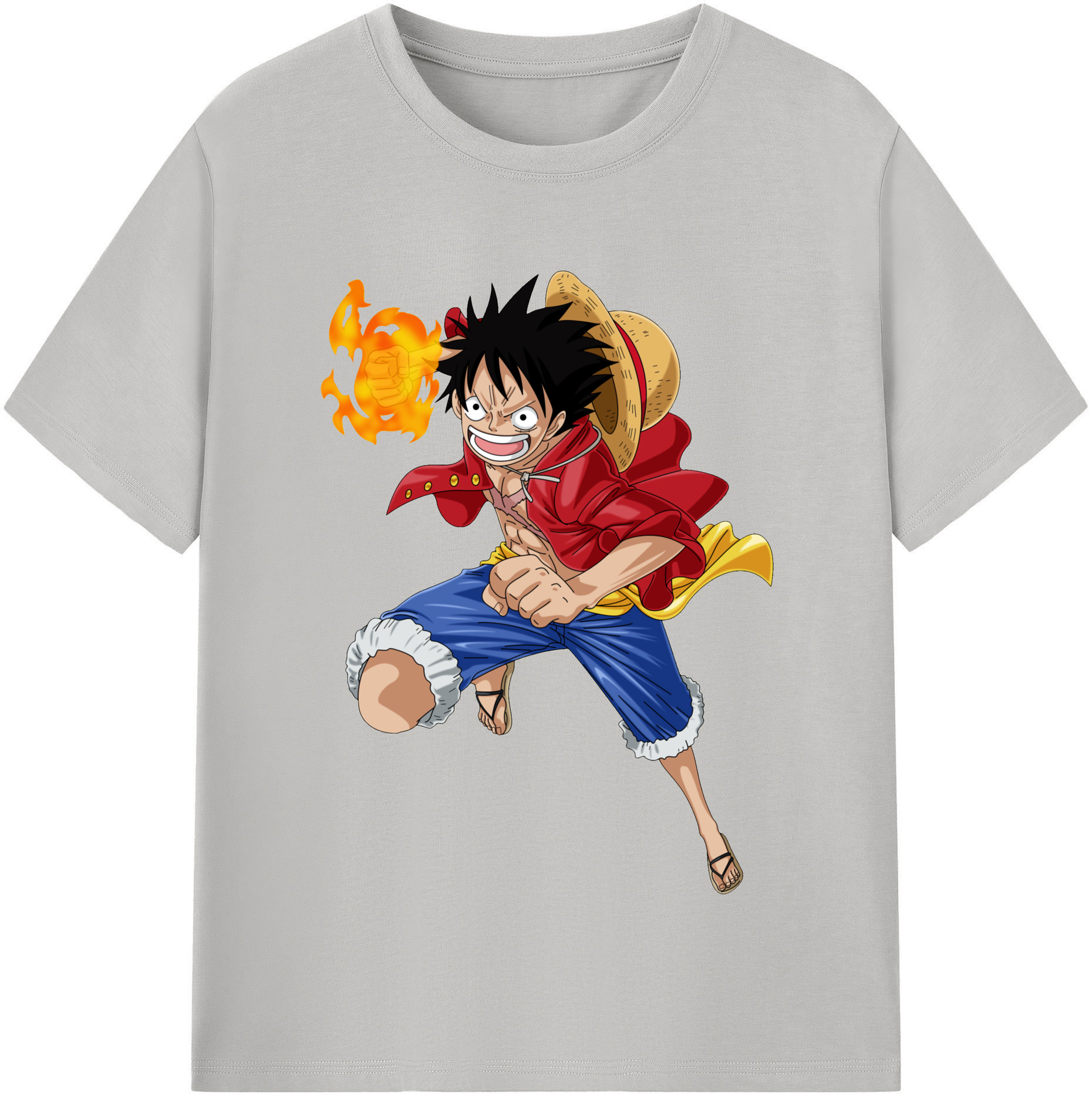 ワンピース モンキー・D・ルフィ ONE PIECE Monkey D. Luffy 綿100％半袖Tシャツ（フロントプリント）