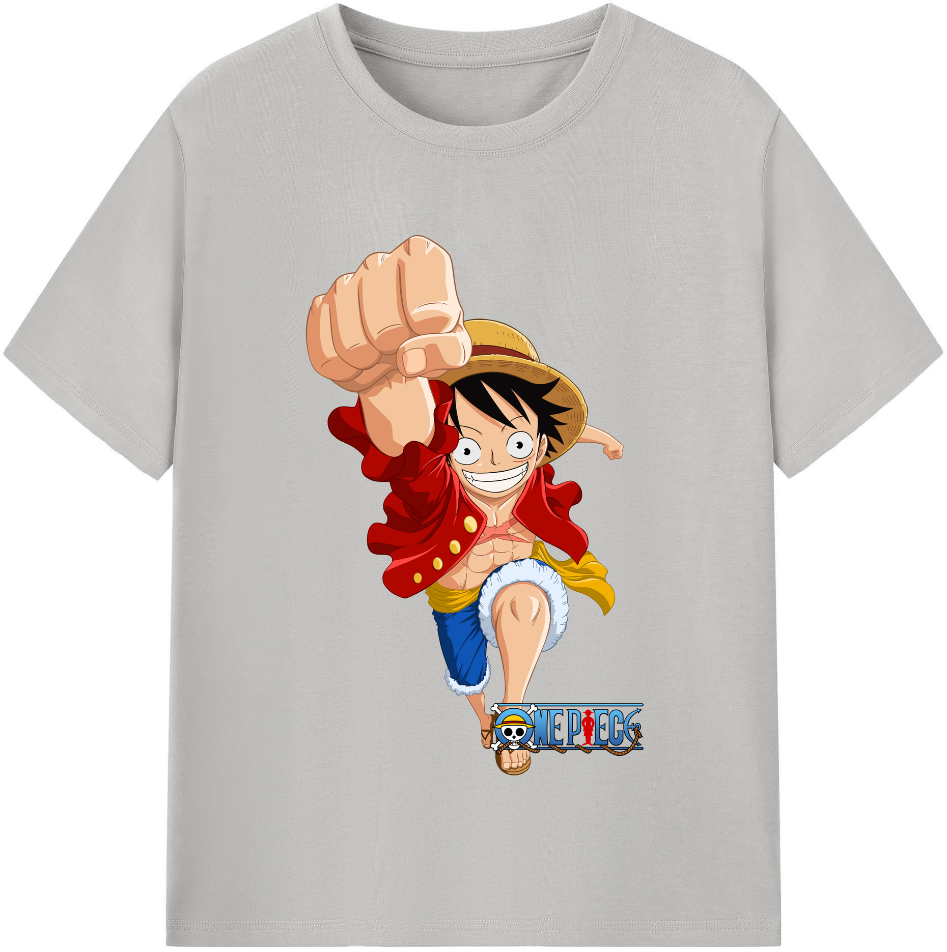 ワンピース モンキー・D・ルフィ ONE PIECE Monkey D. Luffy 綿100％半袖Tシャツ（フロントプリント）