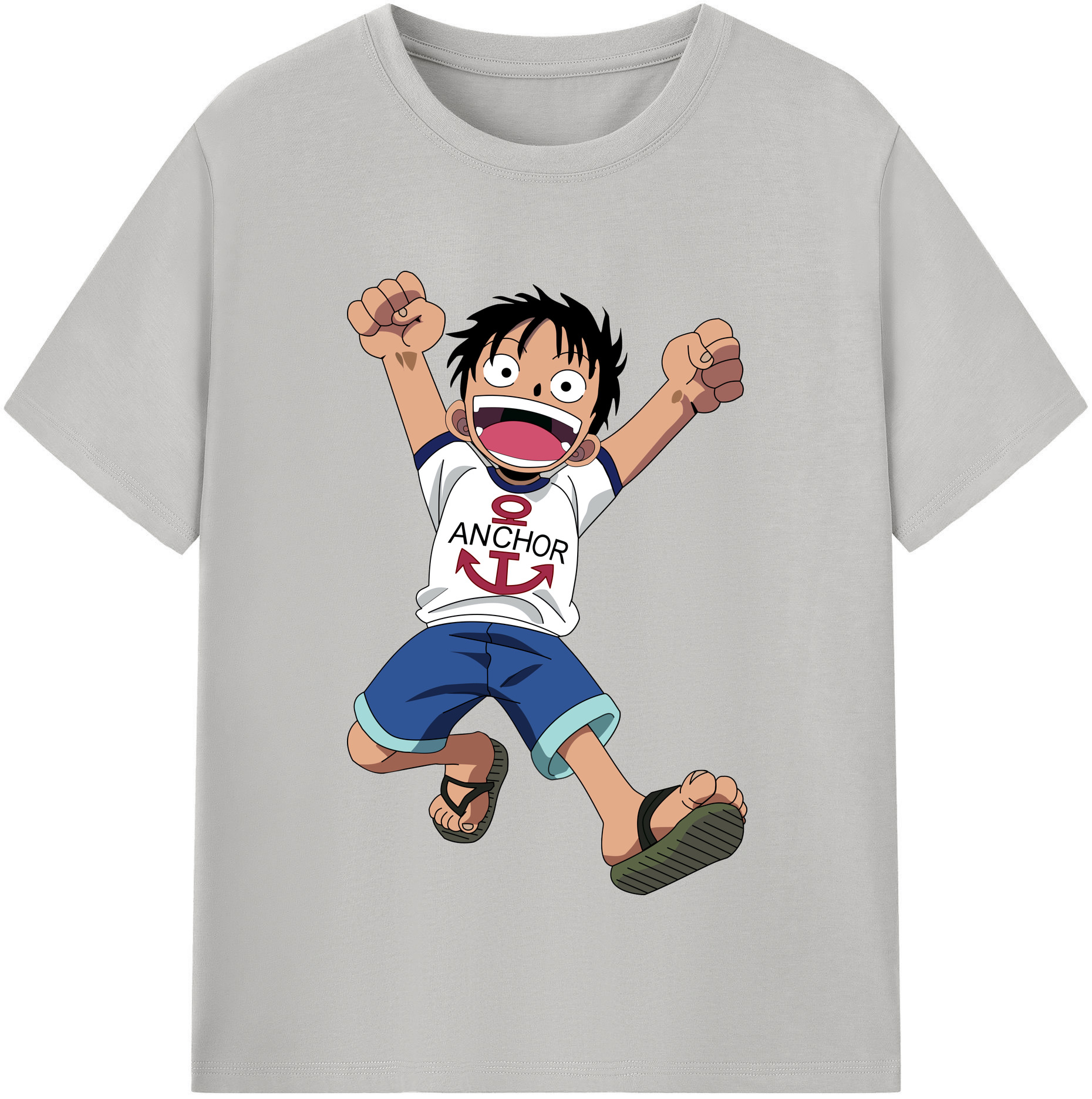 ワンピース モンキー・D・ルフィ ONE PIECE Monkey D. Luffy 綿100％半袖Tシャツ（フロントプリント）