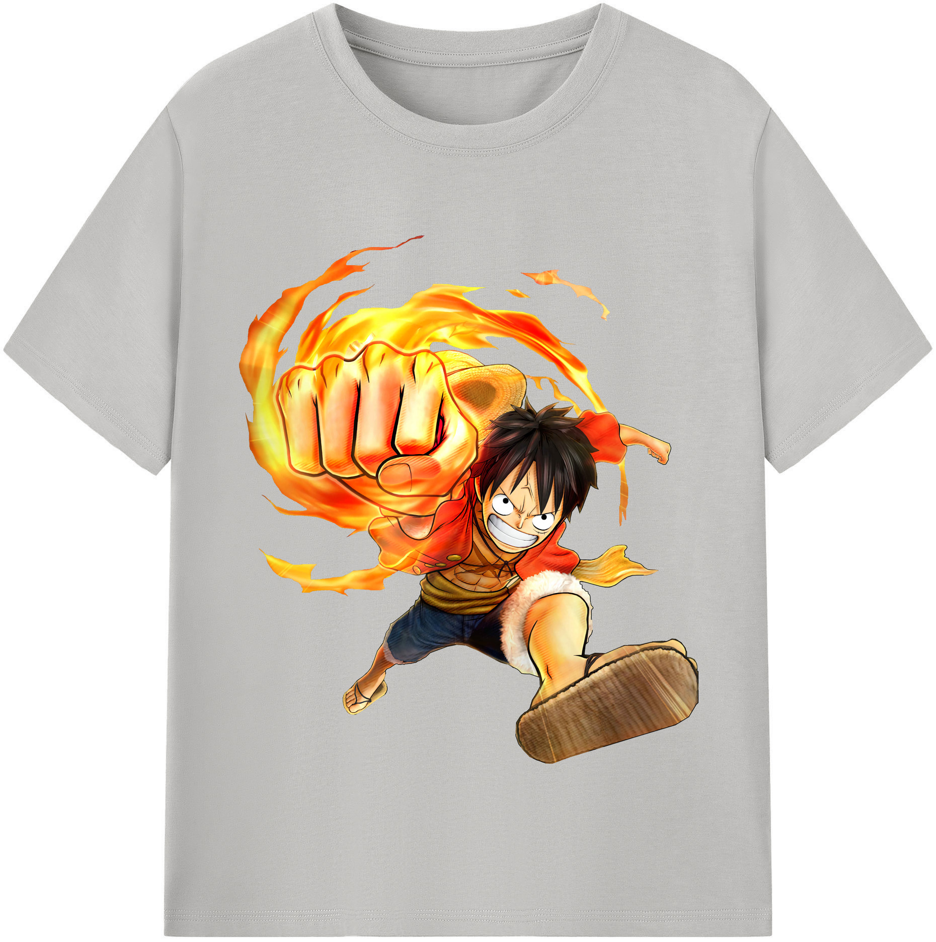 ワンピース モンキー・D・ルフィ ONE PIECE Monkey D. Luffy 綿100％半袖Tシャツ（フロントプリント）