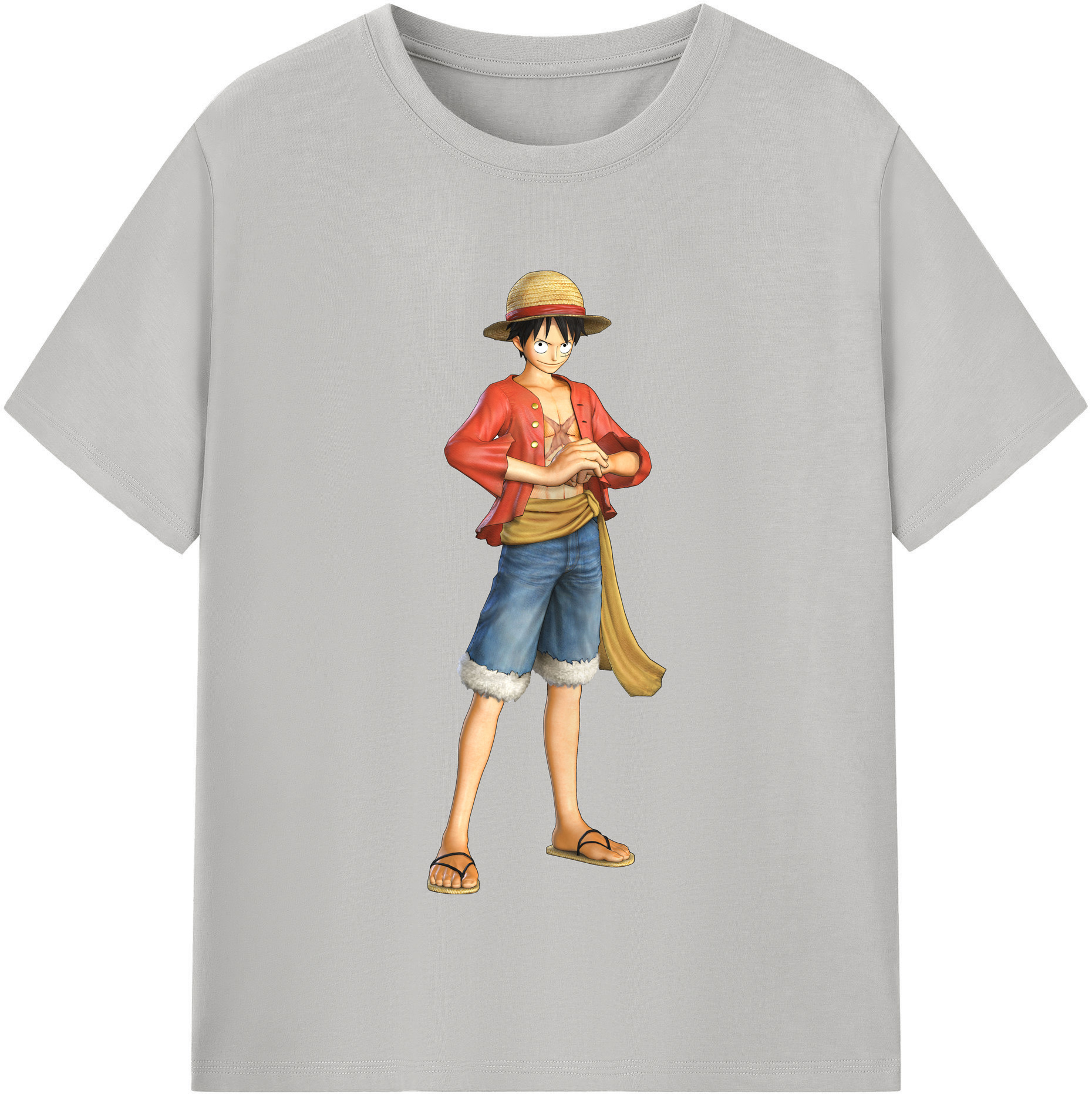 ワンピース モンキー・D・ルフィ ONE PIECE Monkey D. Luffy 綿100％半袖Tシャツ（フロントプリント）