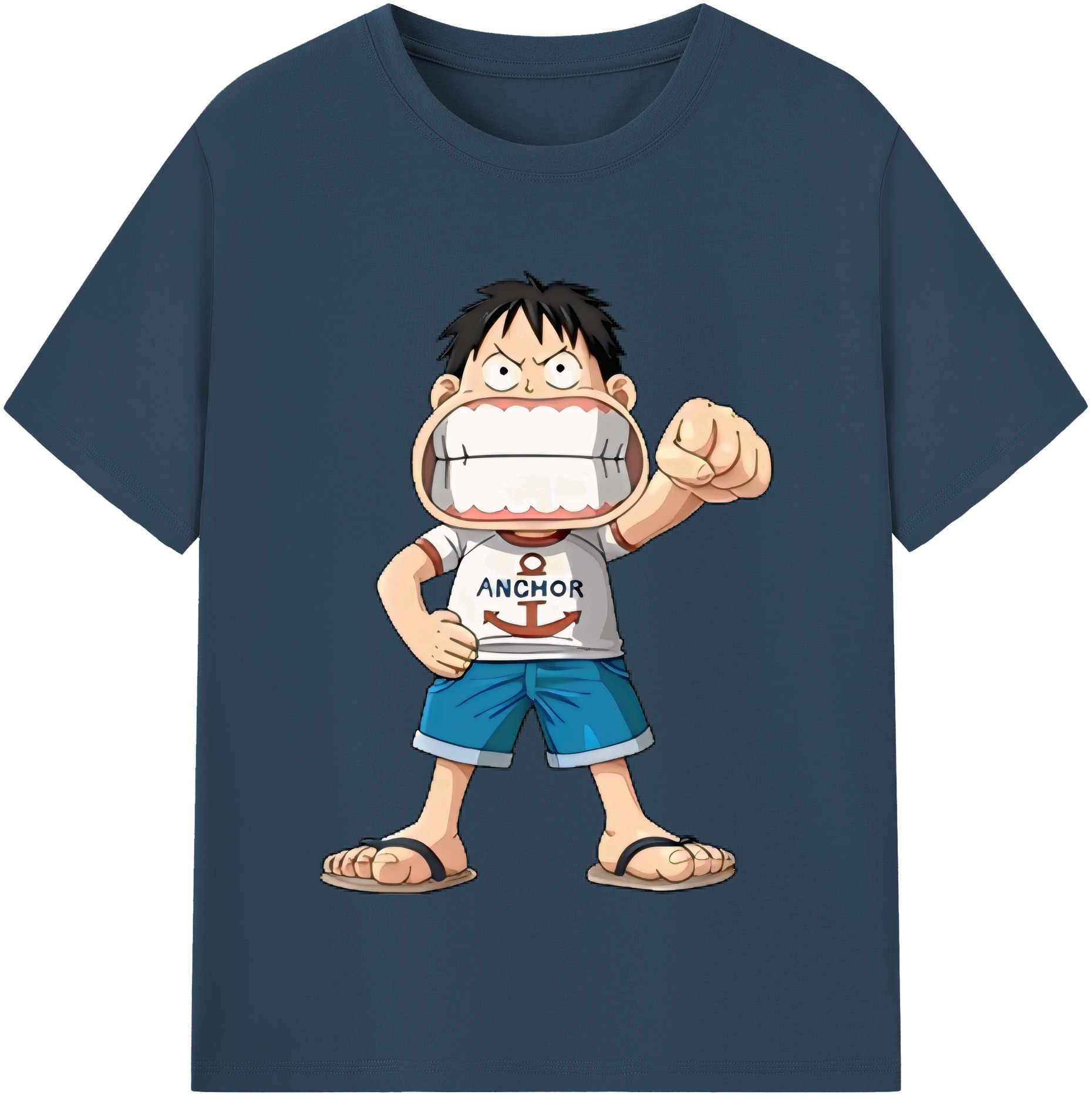 ワンピース モンキー・D・ルフィ ONE PIECE Monkey D. Luffy 綿100％半袖Tシャツ（フロントプリント）