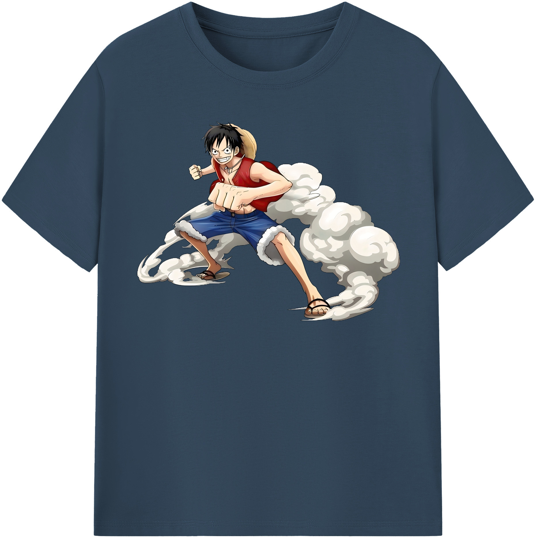 ワンピース モンキー・D・ルフィ ONE PIECE Monkey D. Luffy 綿100％半袖Tシャツ（フロントプリント）