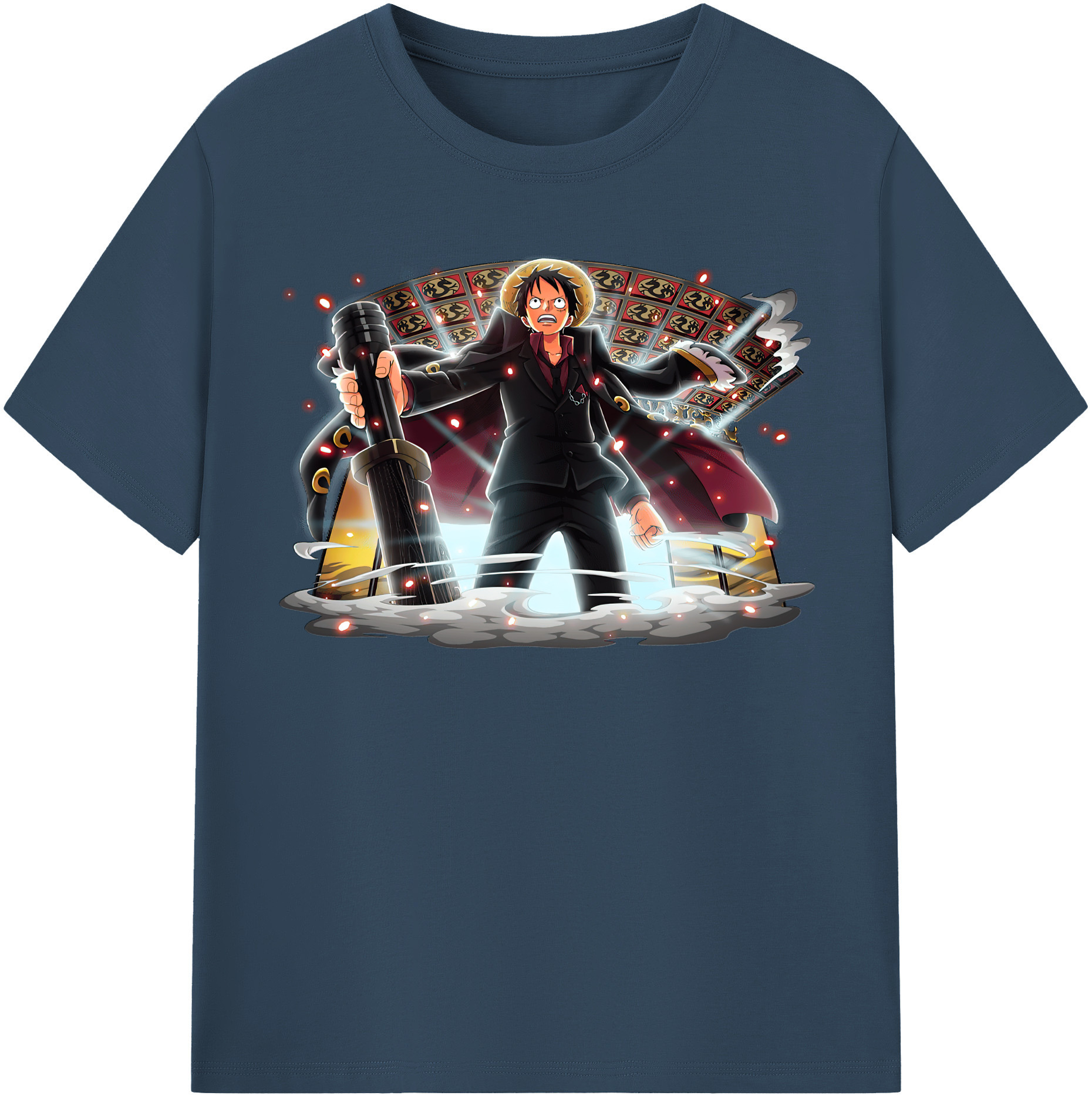 ワンピース モンキー・D・ルフィ ONE PIECE Monkey D. Luffy 綿100％半袖Tシャツ（フロントプリント）