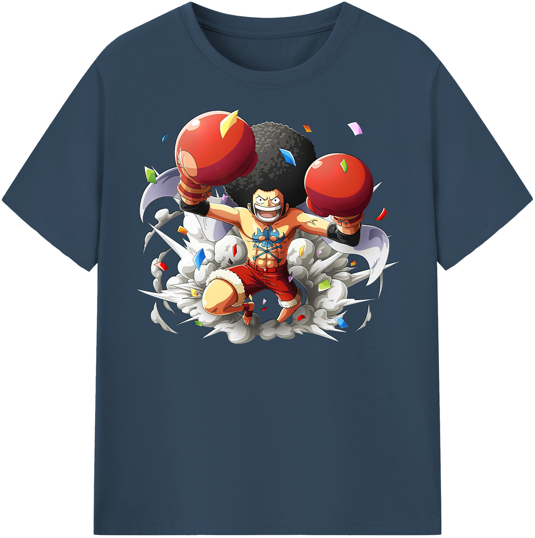 ワンピース モンキー・D・ルフィ ONE PIECE Monkey D. Luffy 綿100％半袖Tシャツ（フロントプリント）