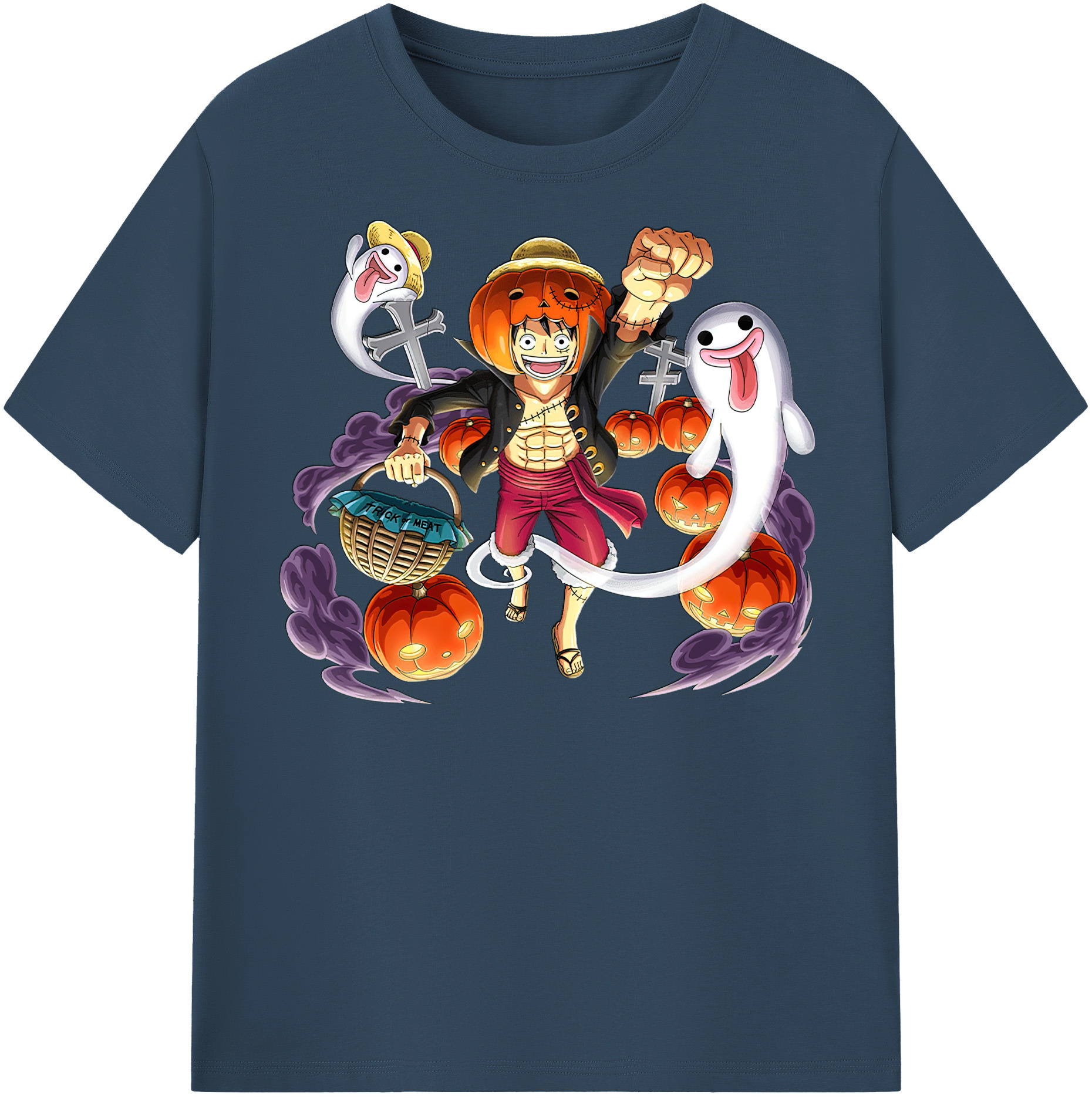 ワンピース モンキー・D・ルフィ ONE PIECE Monkey D. Luffy 綿100％半袖Tシャツ（フロントプリント）