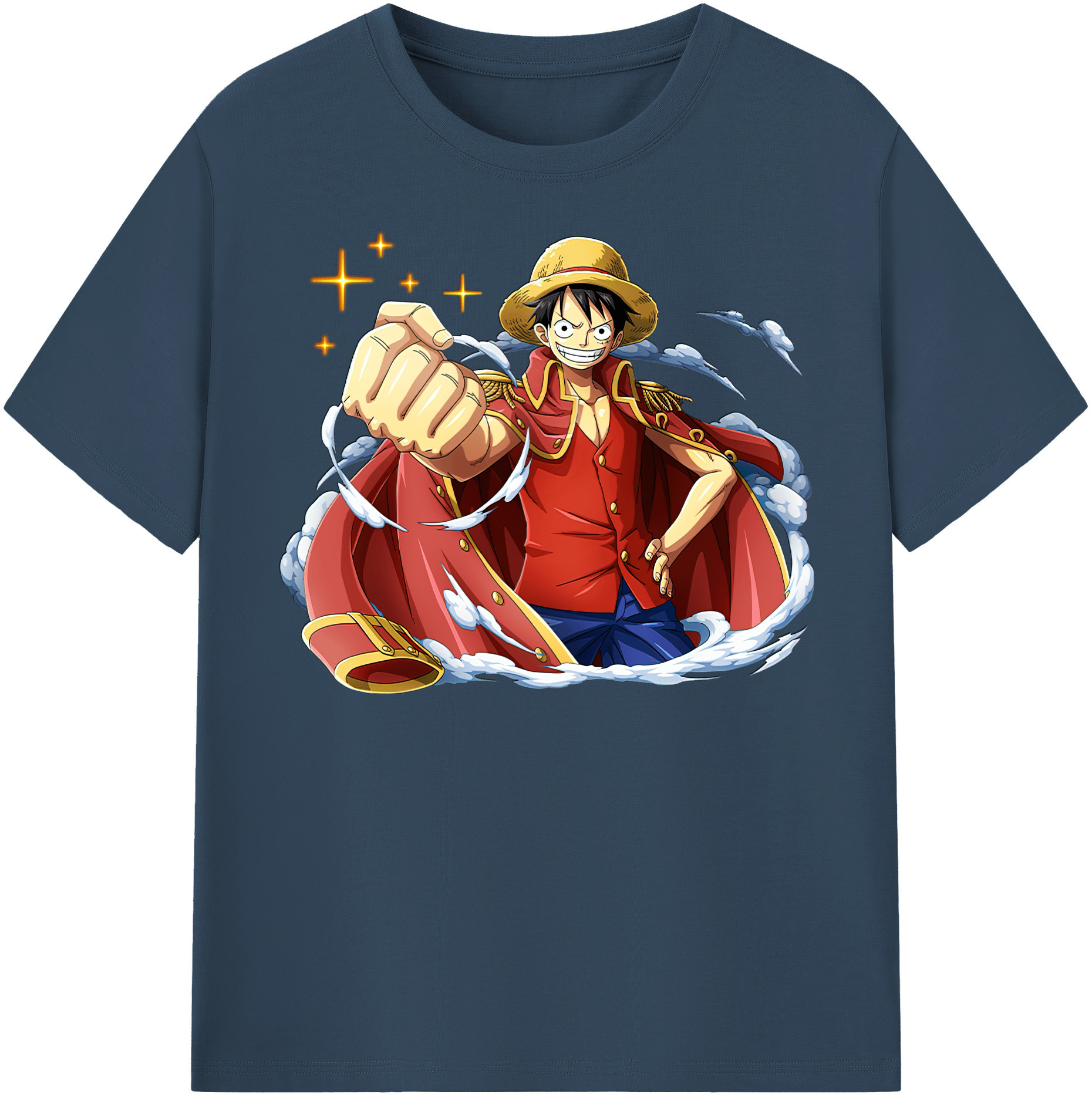 ワンピース モンキー・D・ルフィ ONE PIECE Monkey D. Luffy 綿100％半袖Tシャツ（フロントプリント）