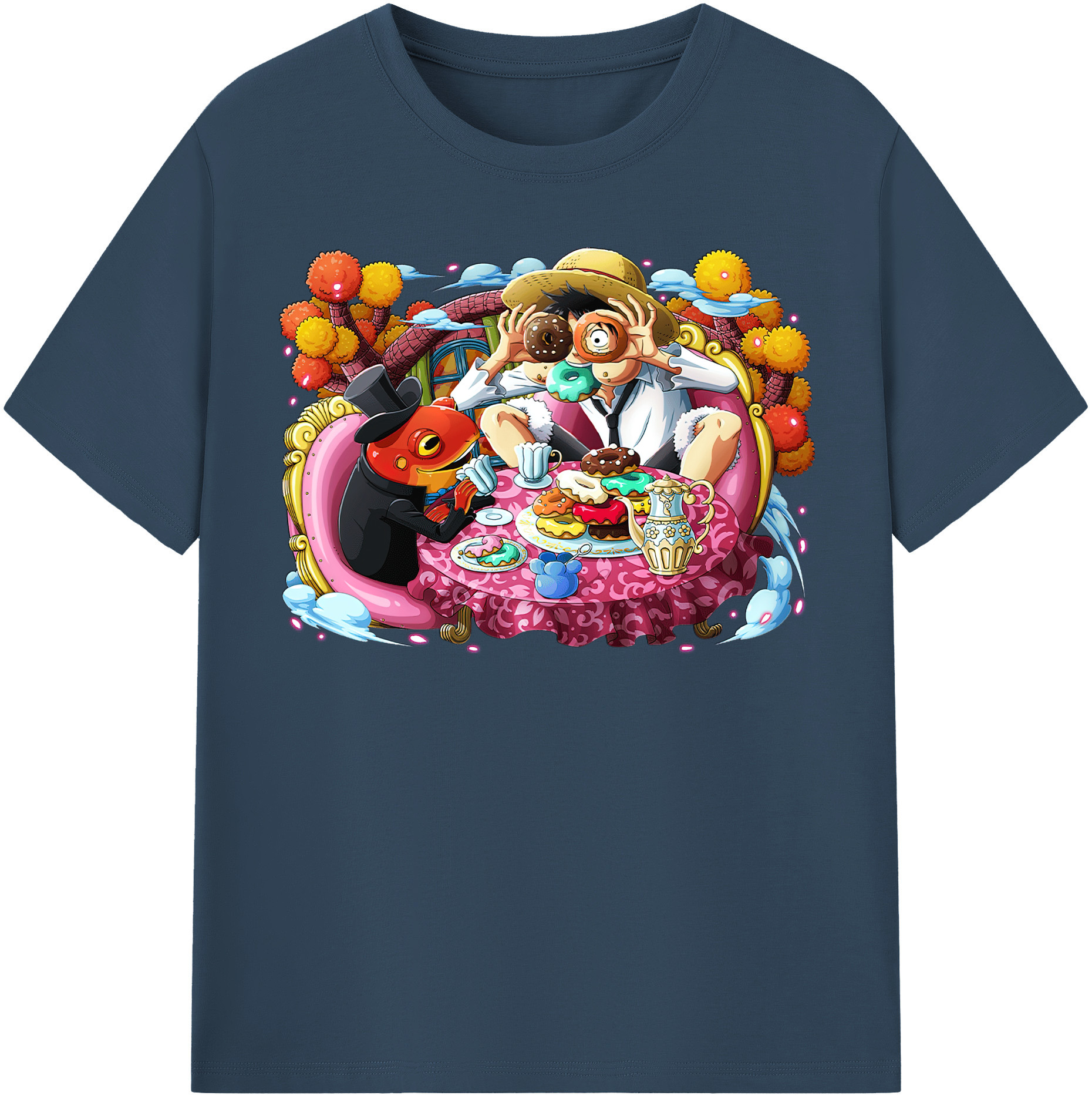 ワンピース モンキー・D・ルフィ ONE PIECE Monkey D. Luffy 綿100％半袖Tシャツ（フロントプリント）