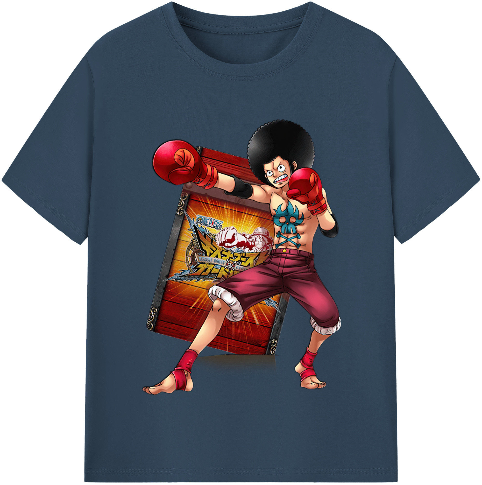ワンピース モンキー・D・ルフィ ONE PIECE Monkey D. Luffy 綿100％半袖Tシャツ（フロントプリント）