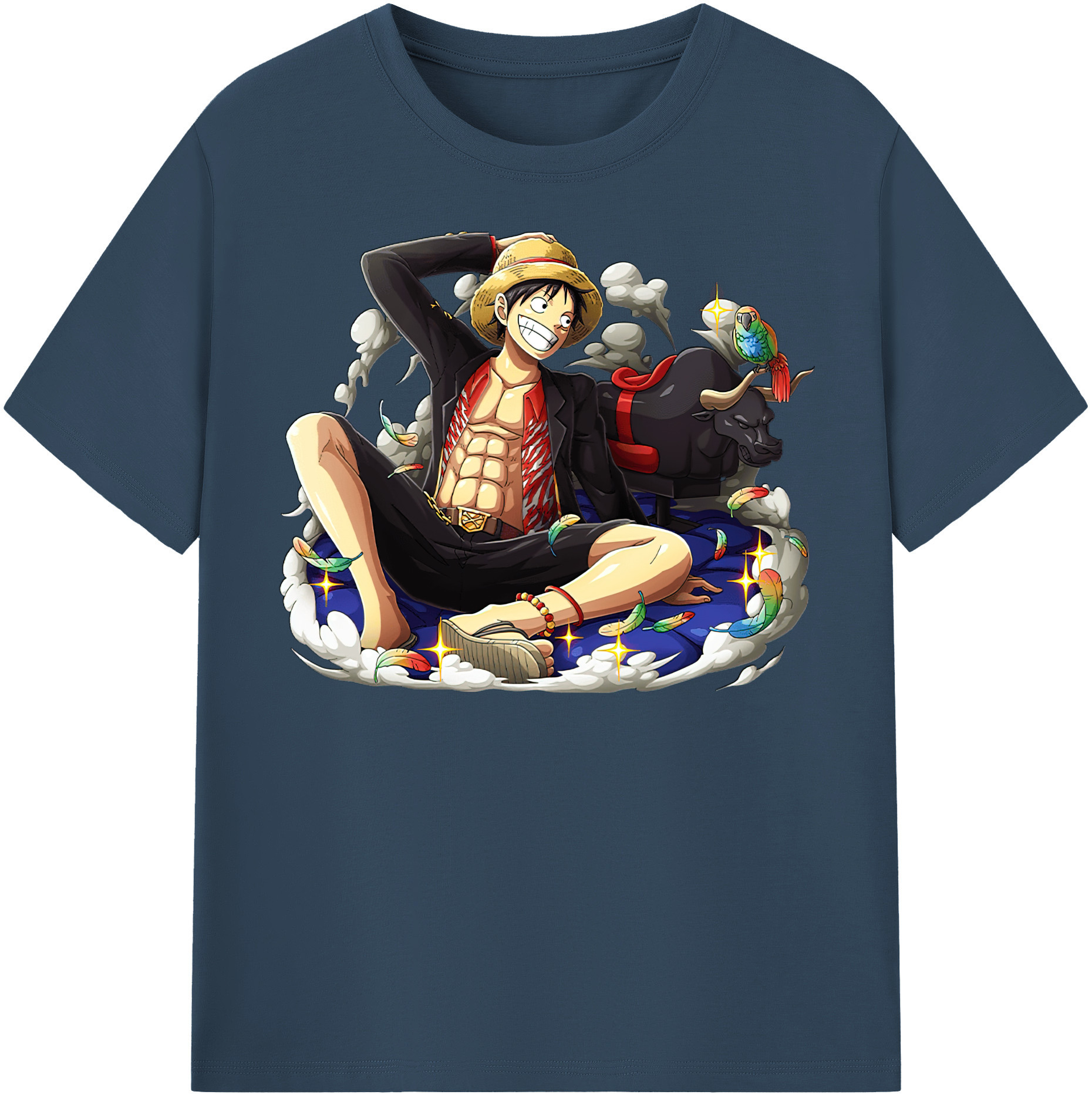 ワンピース モンキー・D・ルフィ ONE PIECE Monkey D. Luffy 綿100％半袖Tシャツ（フロントプリント）