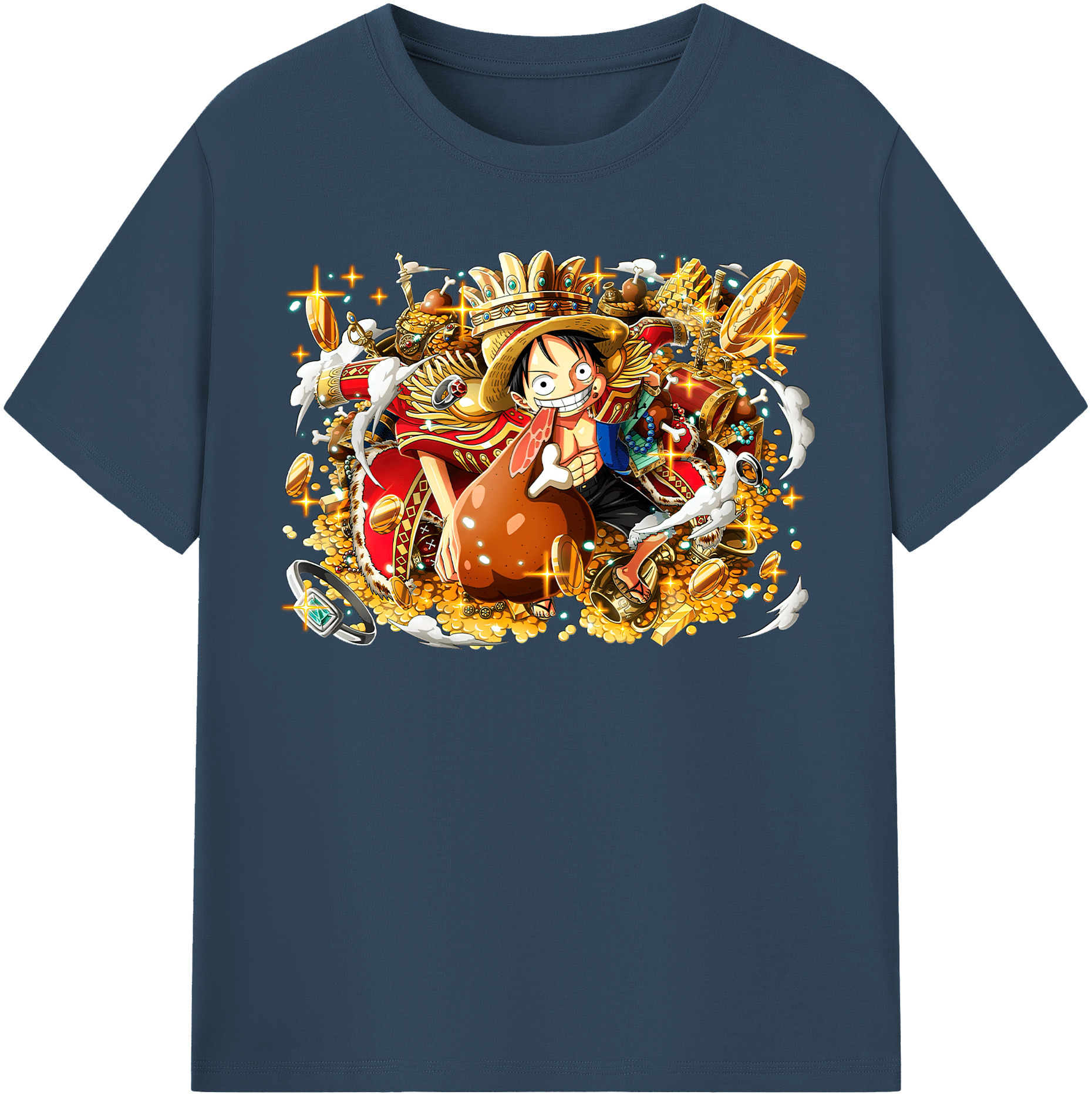 ワンピース モンキー・D・ルフィ ONE PIECE Monkey D. Luffy 綿100％半袖Tシャツ（フロントプリント）