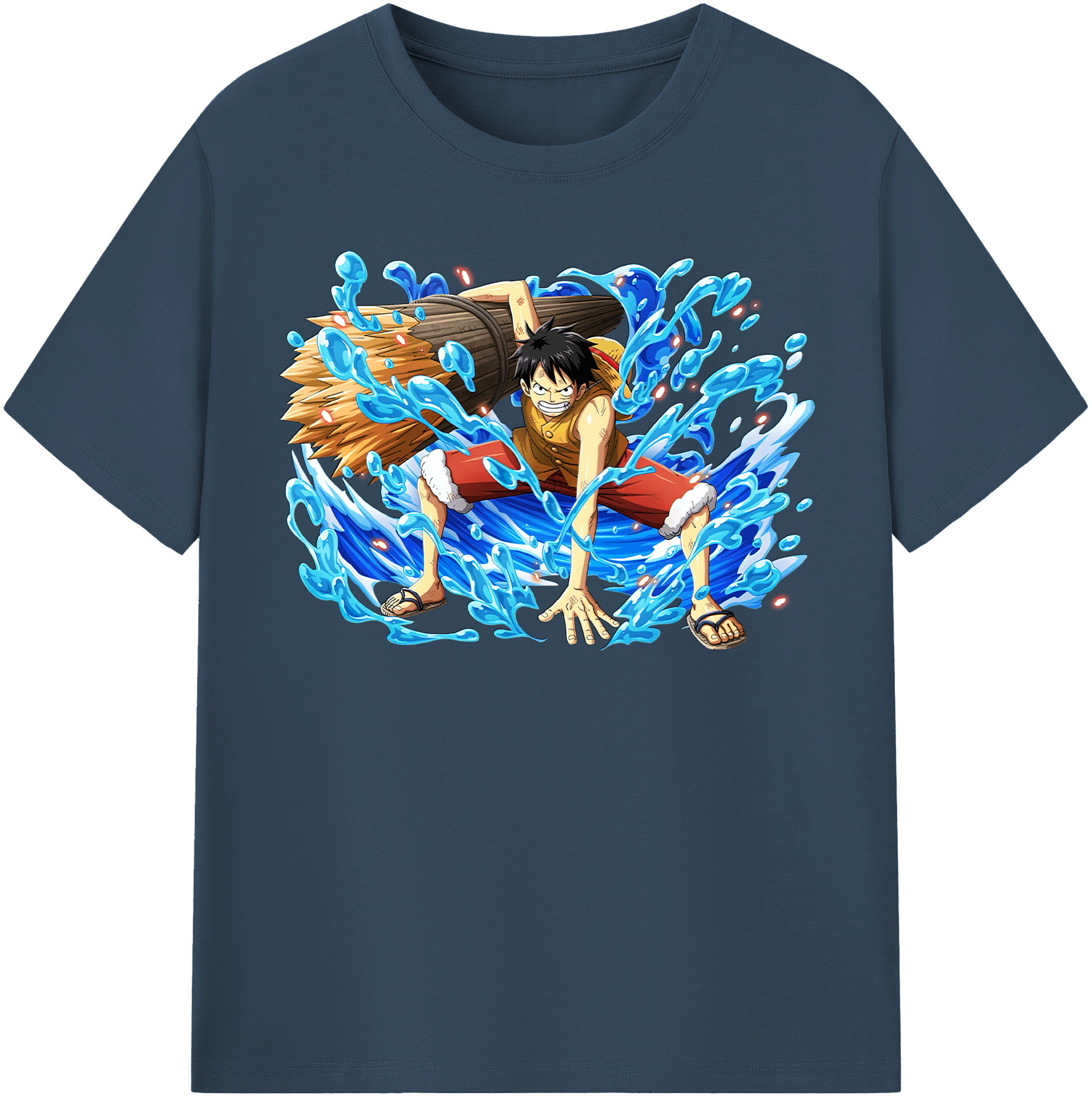 ワンピース モンキー・D・ルフィ ONE PIECE Monkey D. Luffy 綿100％半袖Tシャツ（フロントプリント）