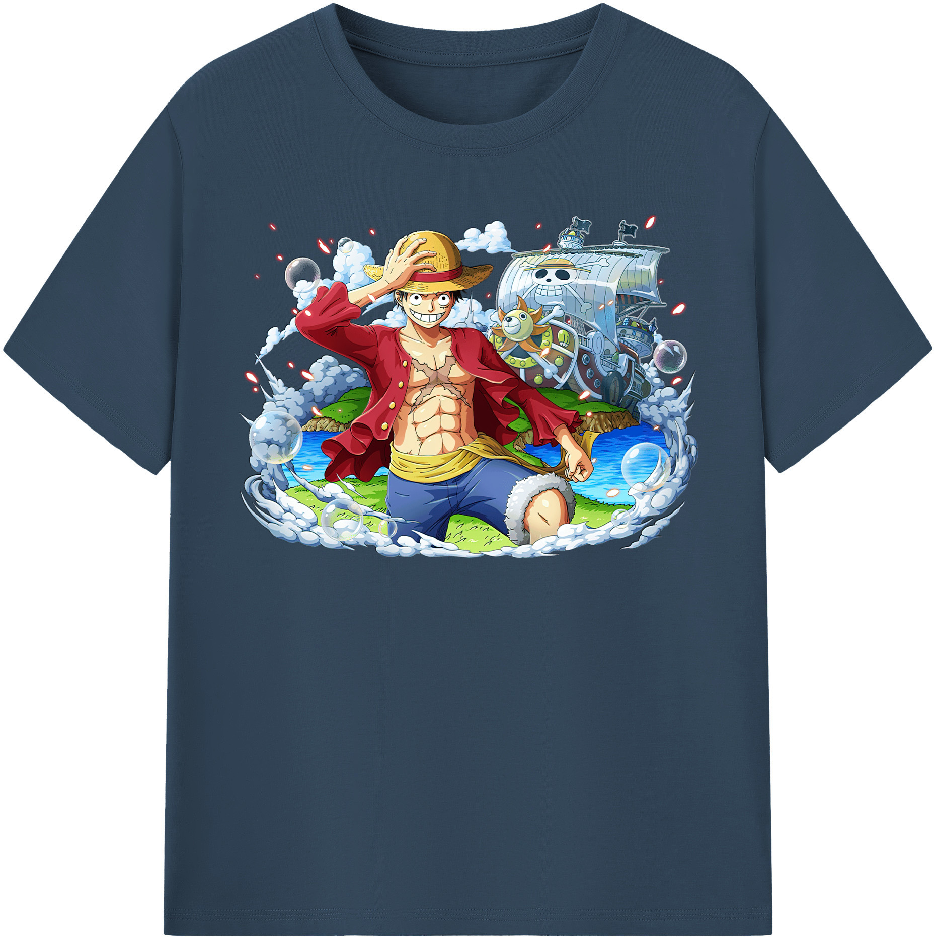 ワンピース モンキー・D・ルフィ ONE PIECE Monkey D. Luffy 綿100％半袖Tシャツ（フロントプリント）