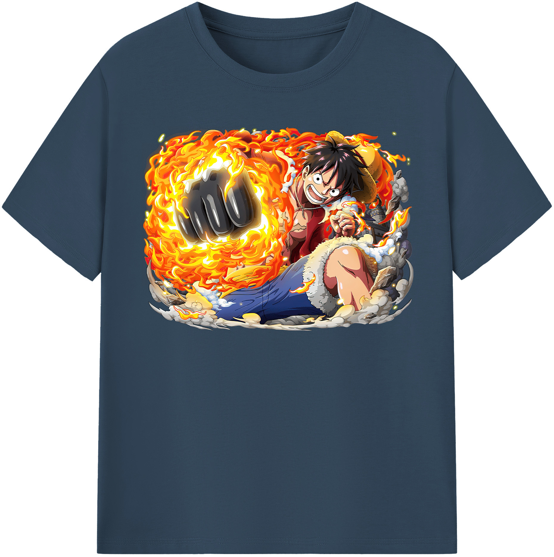 ワンピース モンキー・D・ルフィ ONE PIECE Monkey D. Luffy 綿100％半袖Tシャツ（フロントプリント）