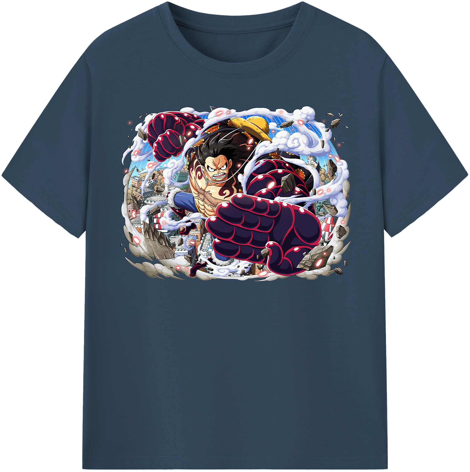 ワンピース モンキー・D・ルフィ ONE PIECE Monkey D. Luffy 綿100％半袖Tシャツ（フロントプリント）